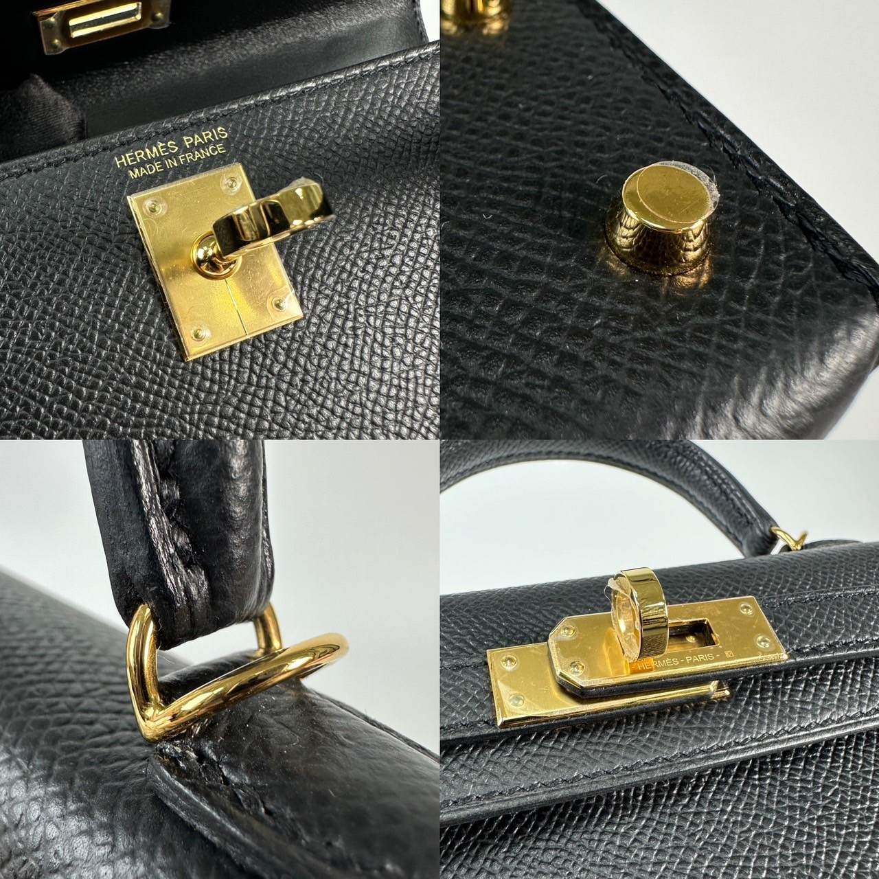 愛馬仕 Hermes Kelly Bag 凱莉包 mini KLM B 黑金MINI KELLY 原廠盒子/防塵袋