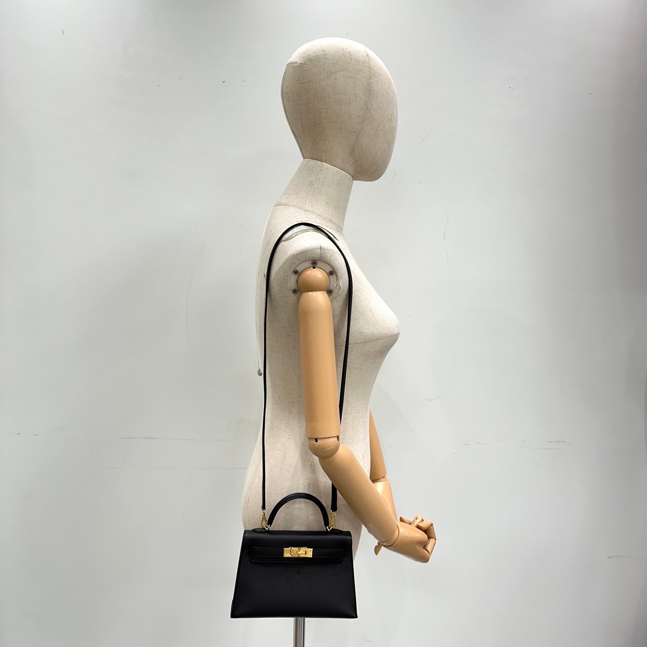 愛馬仕 Hermes Kelly Bag 凱莉包 mini KLM B 黑金MINI KELLY 原廠盒子/防塵袋