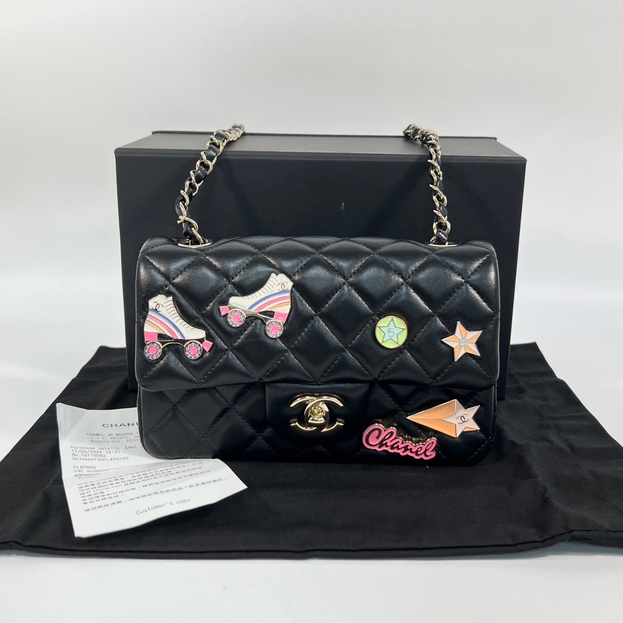 香奈兒 CHANEL CF 迷你 口蓋包 A69900 晶片款 黑COCO20 直排輪季節款 原廠盒子/防塵袋