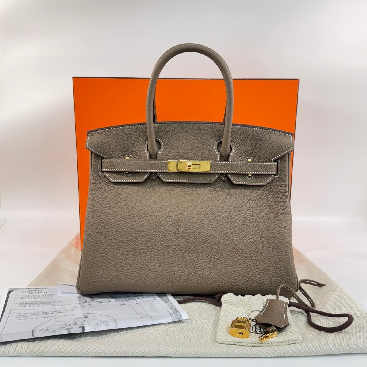 愛馬仕 Hermes Birkin Bag 柏金包 30 BK30 W刻/WAC752FK  原廠盒子/防塵袋/購買證明/鎖組