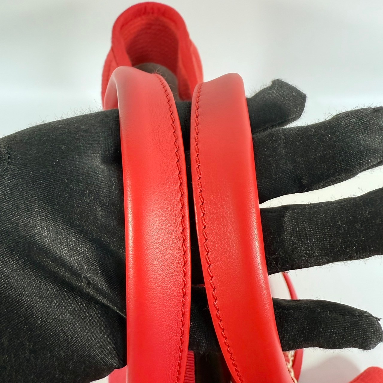 香奈兒 CHANEL 海灘包  晶片款 　橘紅帆布沙灘包小號 防塵袋