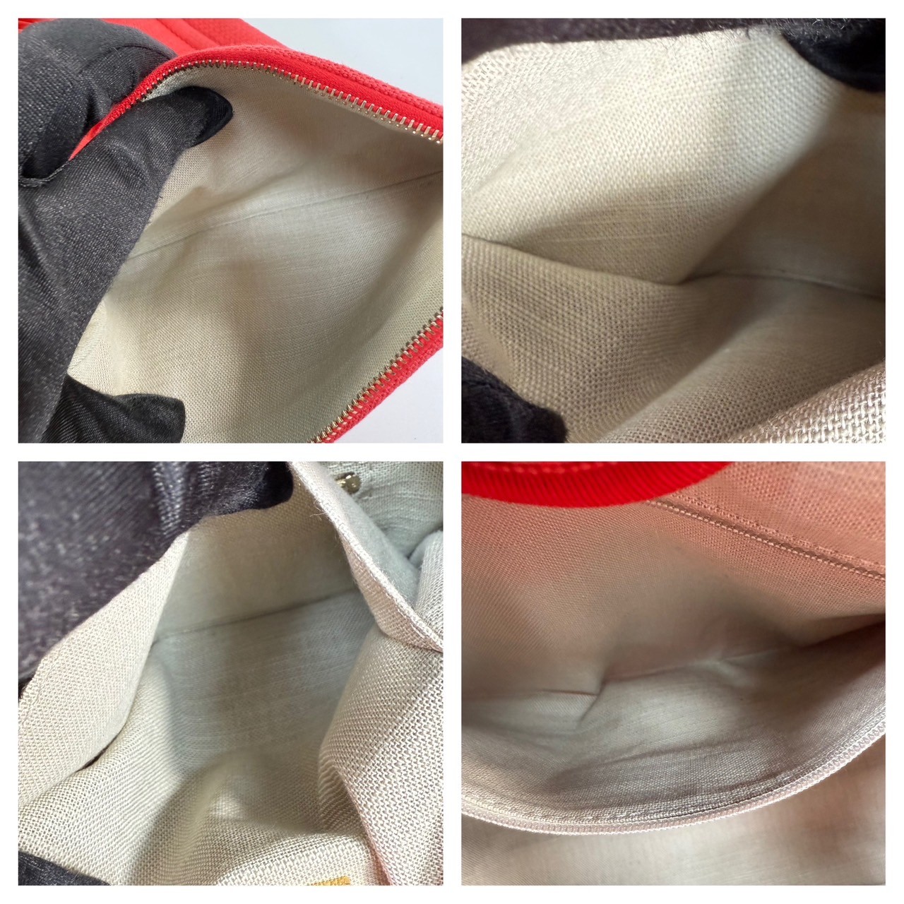 香奈兒 CHANEL 海灘包  晶片款 　橘紅帆布沙灘包小號 防塵袋