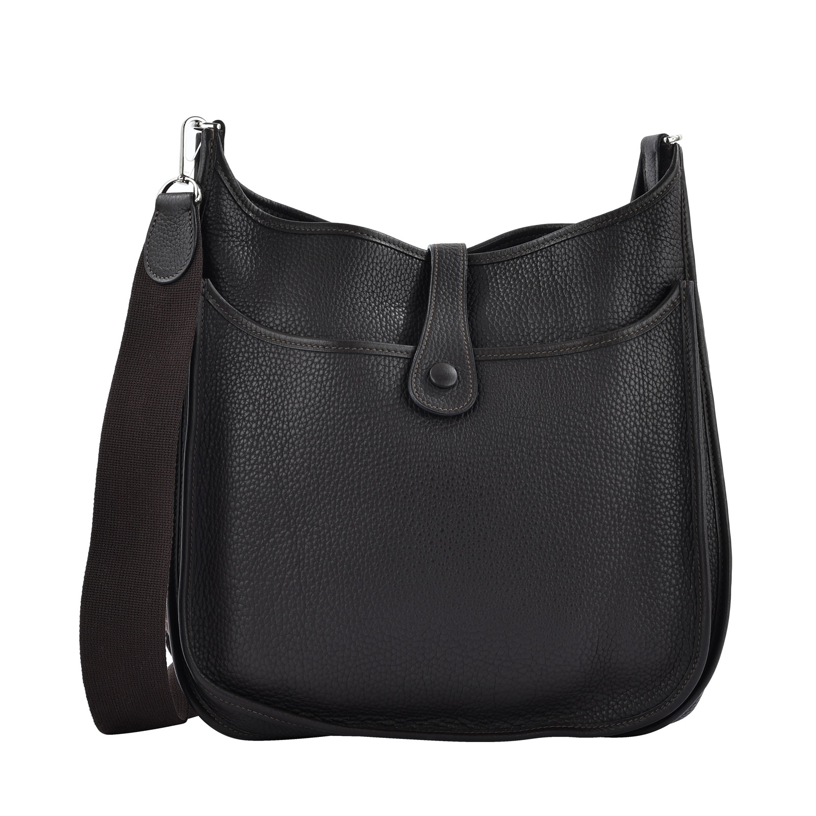 愛馬仕 Hermes Evelyne Bag 伊芙琳包 III 33 EV33 口H刻 深棕EVELYNE33 防塵袋/背帶