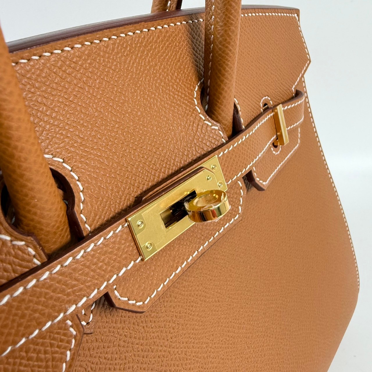 愛馬仕 Hermes Birkin Bag 柏金包 25 BK25 W刻 　金棕金BIRKIN25 EPSOM 外縫 原廠盒子/防塵袋/購買證明影本