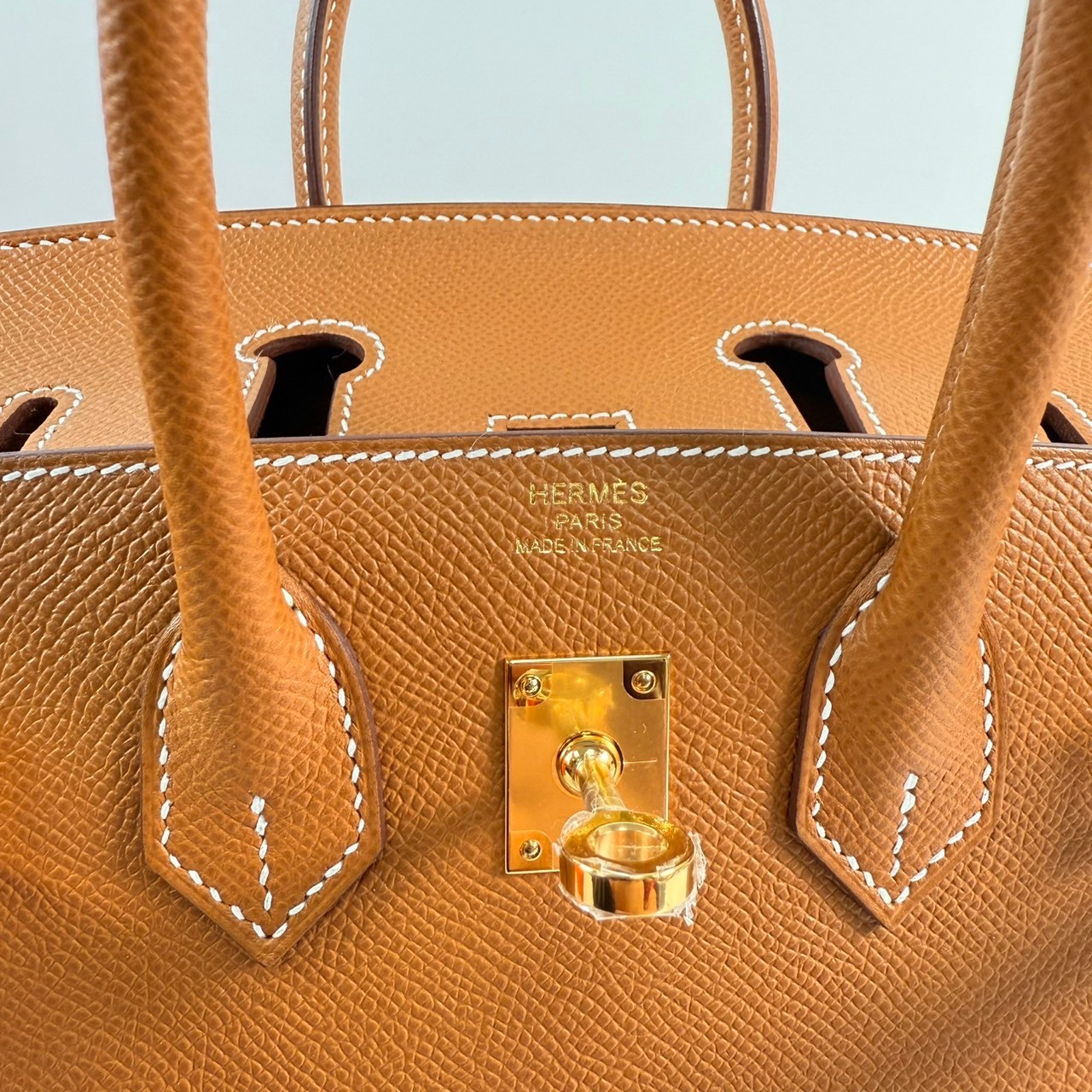 愛馬仕 Hermes Birkin Bag 柏金包 25 BK25 W刻 　金棕金BIRKIN25 EPSOM 外縫 原廠盒子/防塵袋/購買證明影本