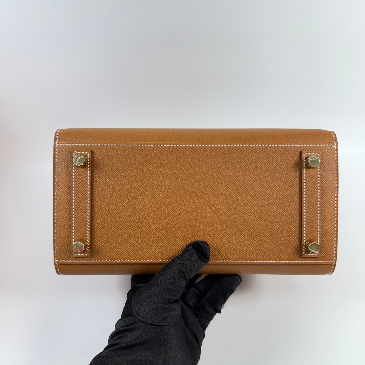 愛馬仕 Hermes Birkin Bag 柏金包 25 BK25 W刻 　金棕金BIRKIN25 EPSOM 外縫 原廠盒子/防塵袋/購買證明影本