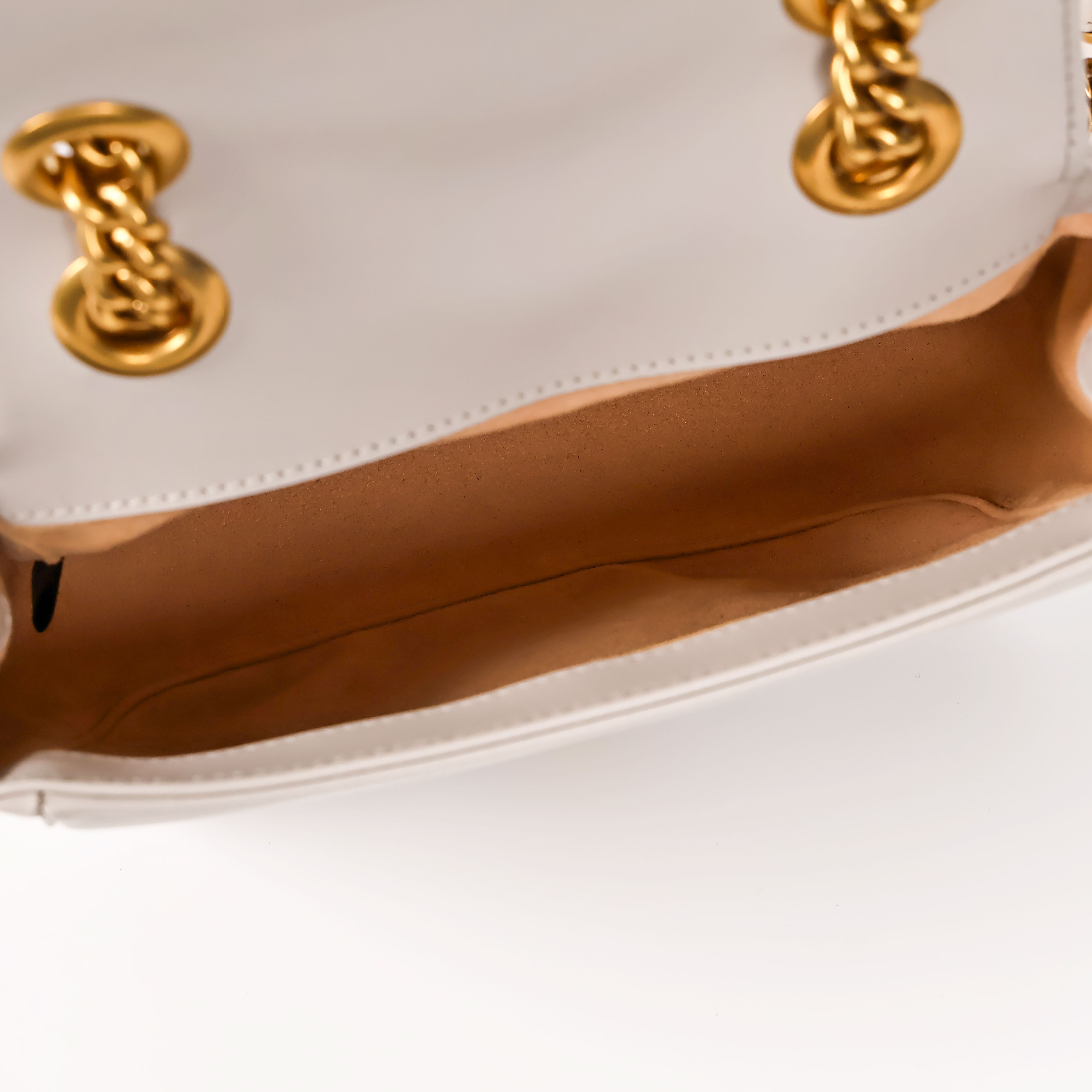 古馳 GUCCI Marmont 方胖子 肩背包 739682 米MARMONT肩背包 原廠盒子/防塵袋/購買證明影本