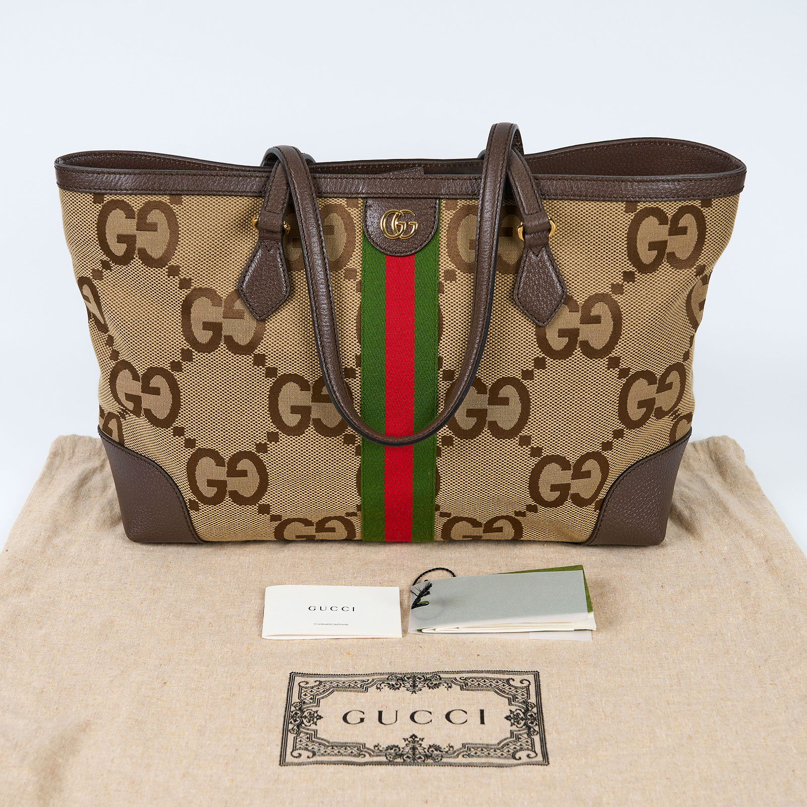 古馳 GUCCI Ophidia 手提袋 中型 631685 棕OPHIDIA大G帆布托特包 防塵袋