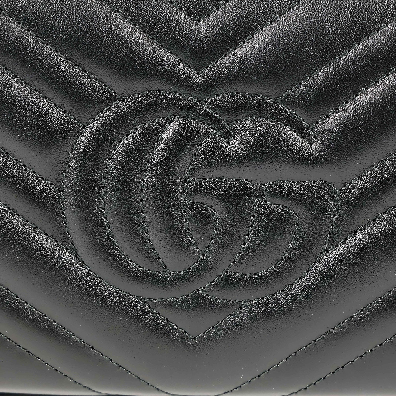 古馳 GUCCI GG Marmont 絎縫 迷你 肩背包 474575 黑MARMONT WOC 防塵袋