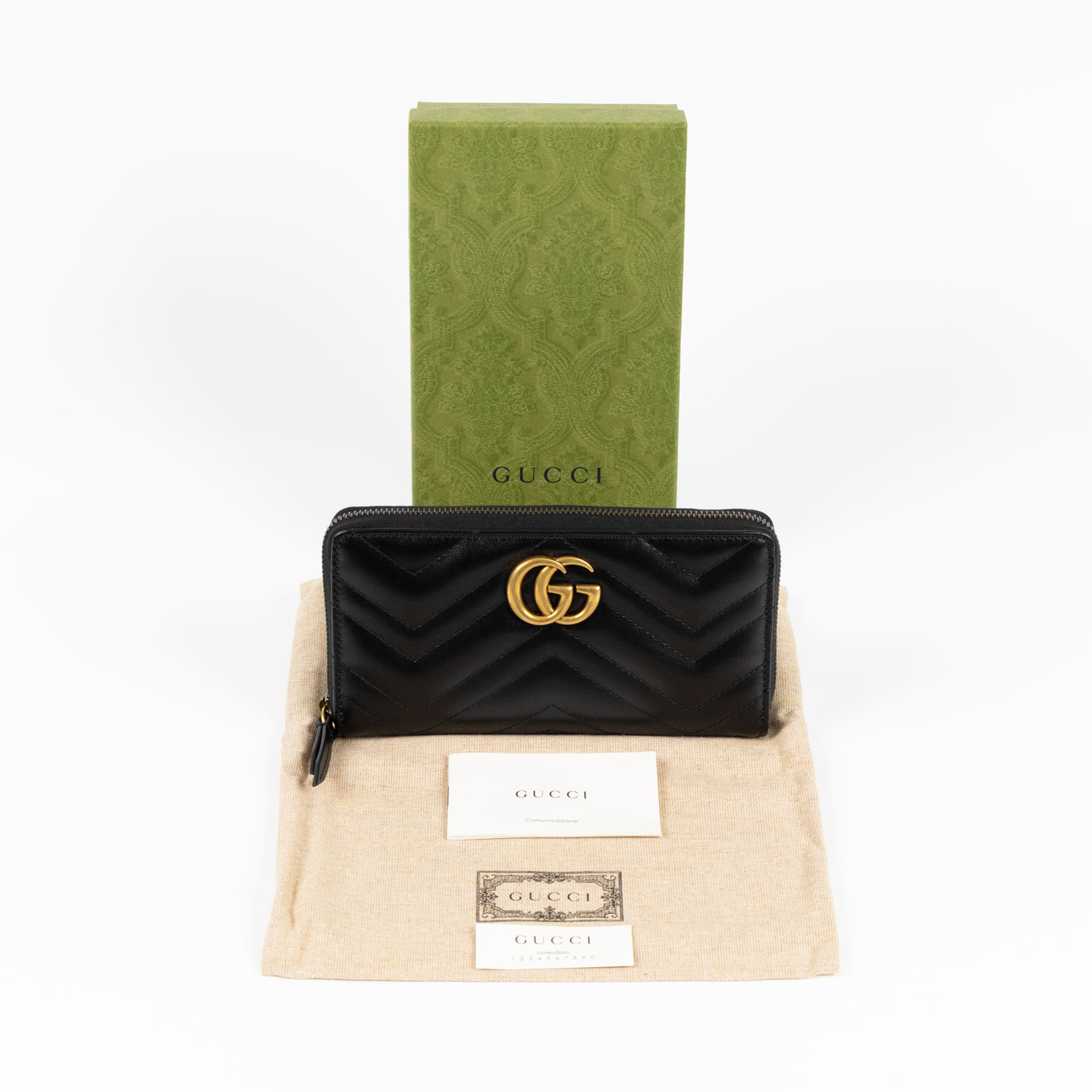 古馳 GUCCI Marmont 全拉鍊式 錢包 長夾 443123 黑MARMONT拉鍊長夾 原廠盒子/防塵袋