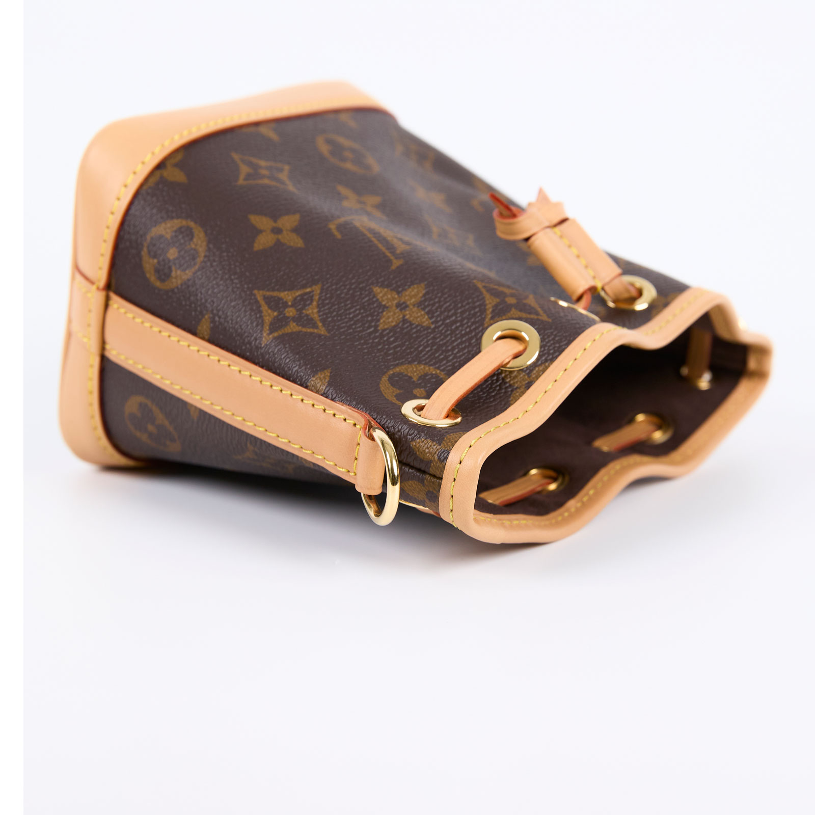 路易威登 LOUIS VUITTON Nano Noé 原花 束口水桶包 M81266 晶片款 原花NANO NOE水桶包 原廠盒子/防塵袋