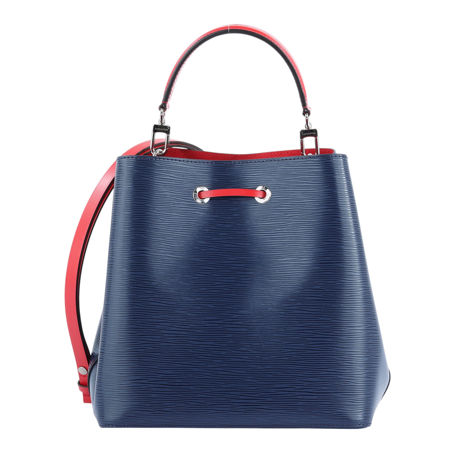 路易威登 LOUIS VUITTON NéoNoé MM 皮革 水桶包 海軍藍/紅色 M45306 深藍壓紋NEONOE MM 防塵袋