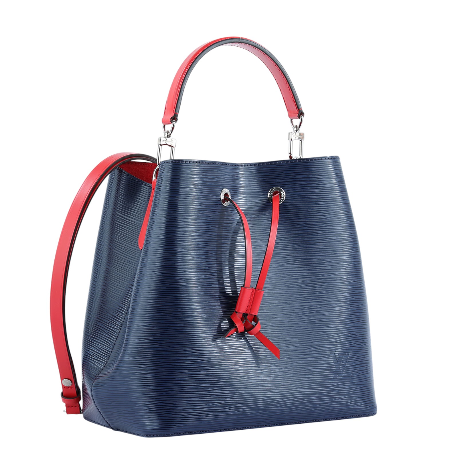 路易威登 LOUIS VUITTON NéoNoé MM 皮革 水桶包 海軍藍/紅色 M45306 深藍壓紋NEONOE MM 防塵袋