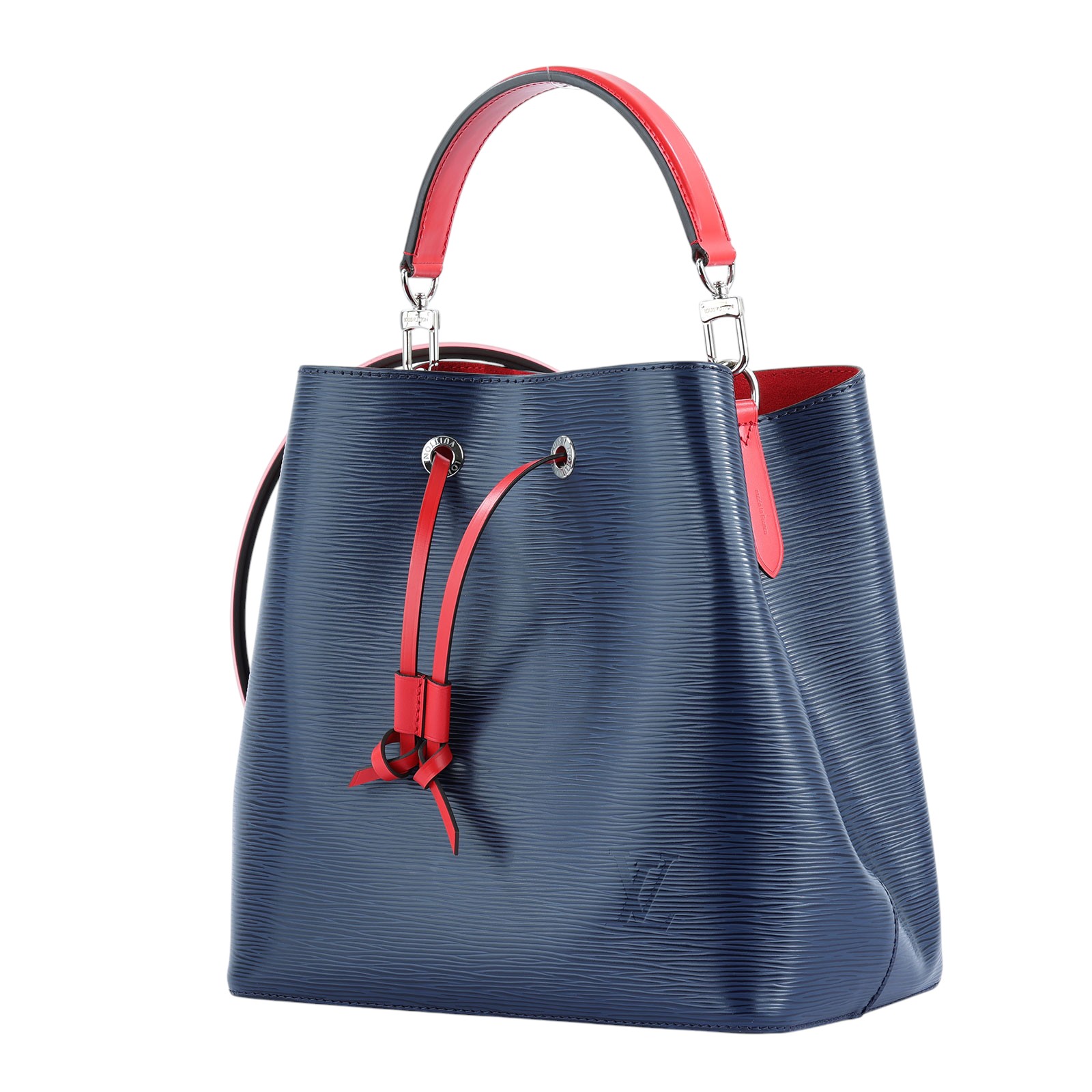 路易威登 LOUIS VUITTON NéoNoé MM 皮革 水桶包 海軍藍/紅色 M45306 深藍壓紋NEONOE MM 防塵袋
