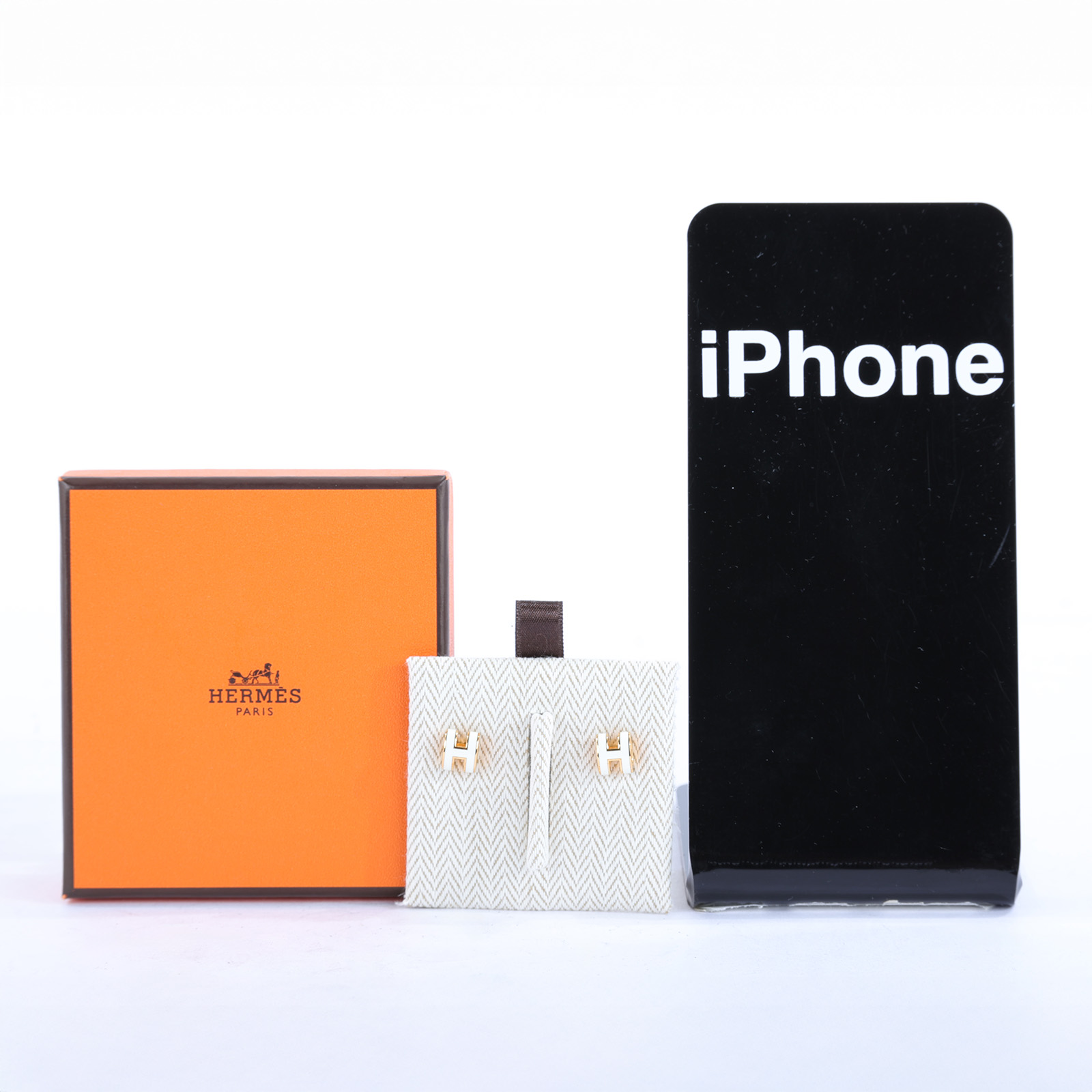 愛馬仕 Hermes Mini Pop H 耳釘 POPHEMINI 白POP H MINI耳環 原廠盒子/防塵袋