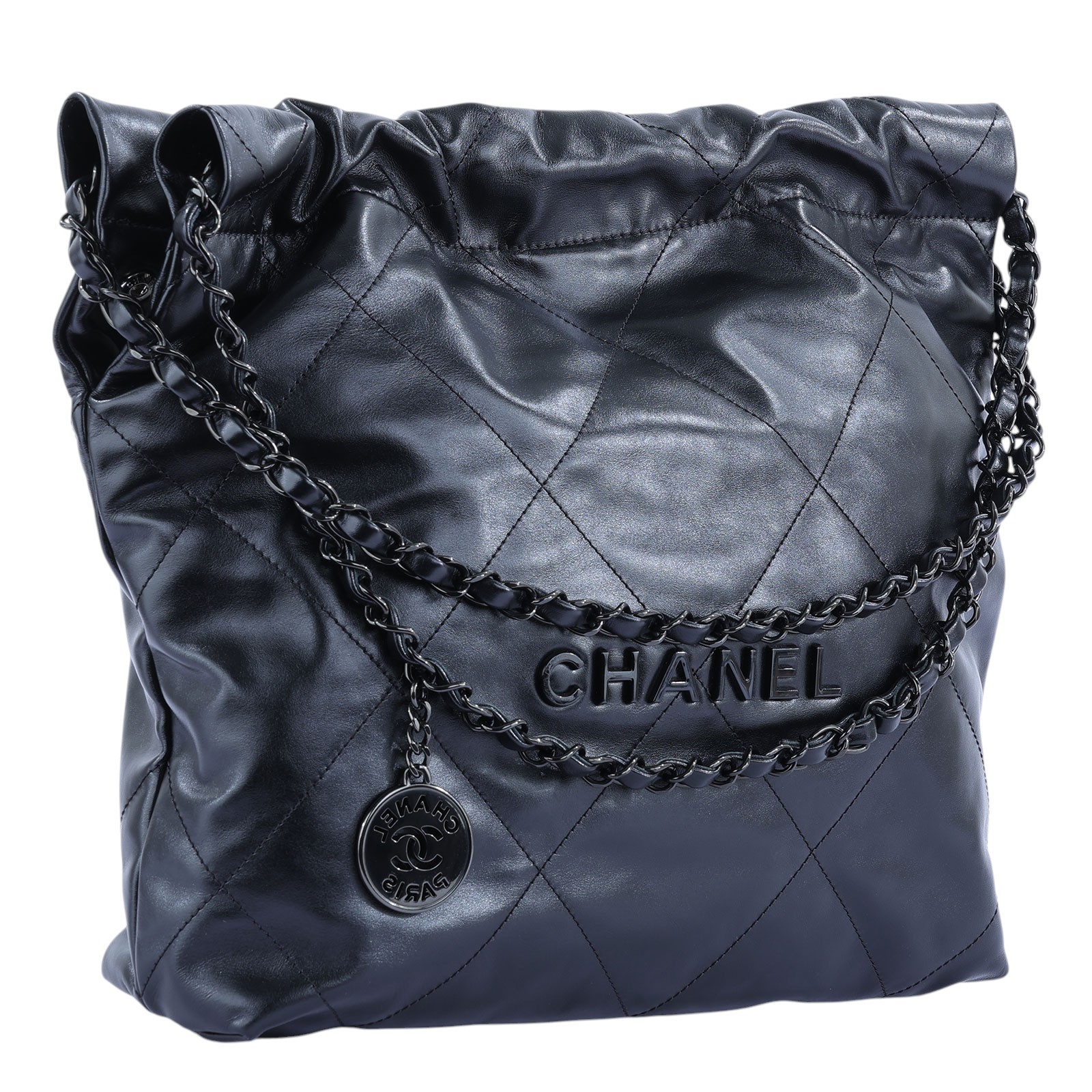 香奈兒 CHANEL 22 小型 束口包 AS3260 晶片款 SO BLACK 22包 小號 原廠盒子/防塵袋/購買證明