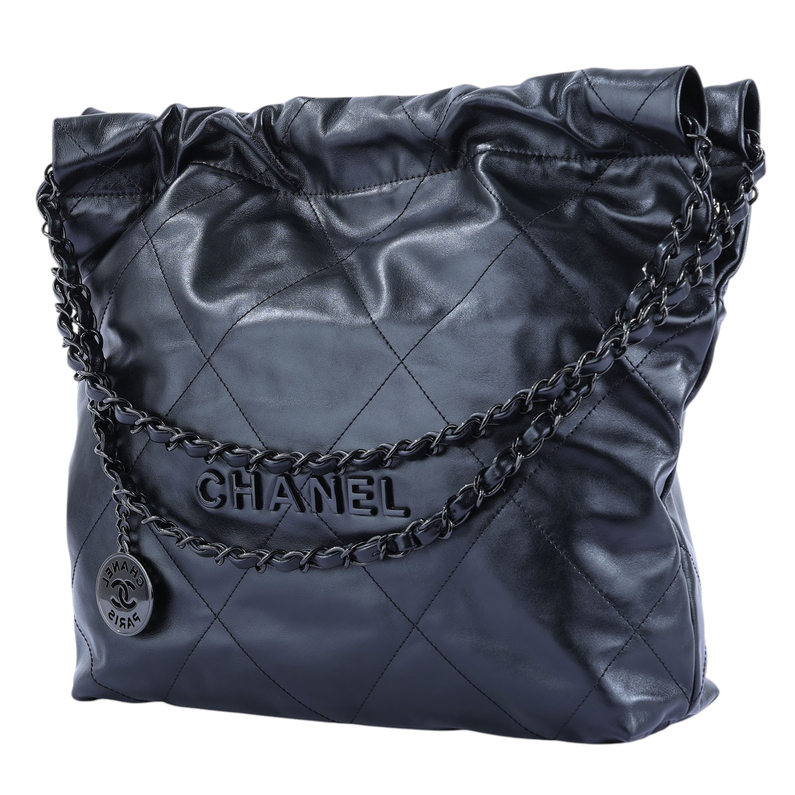 香奈兒 CHANEL 22 小型 束口包 AS3260 晶片款 SO BLACK 22包 小號 原廠盒子/防塵袋/購買證明
