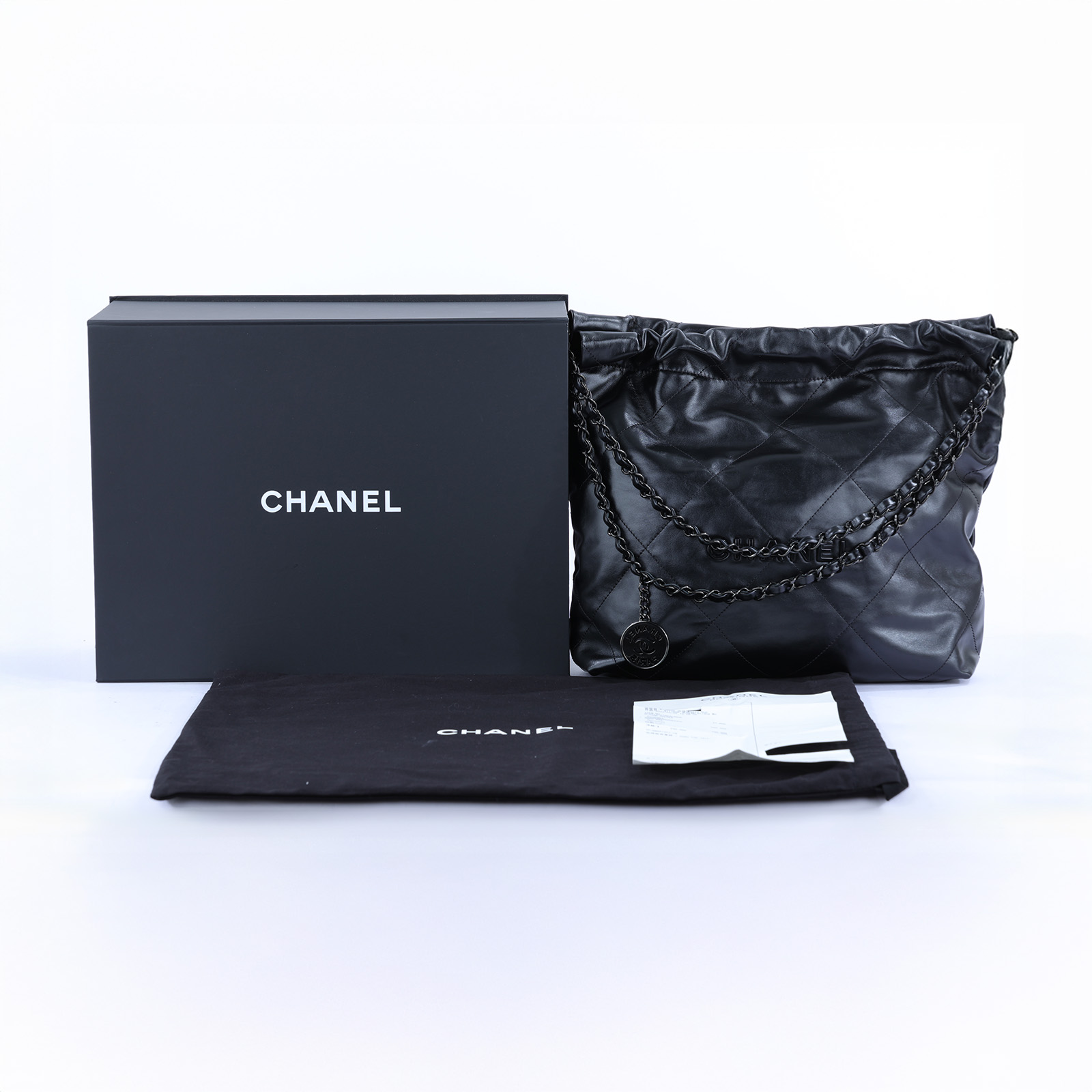 香奈兒 CHANEL 22 小型 束口包 AS3260 晶片款 SO BLACK 22包 小號 原廠盒子/防塵袋/購買證明