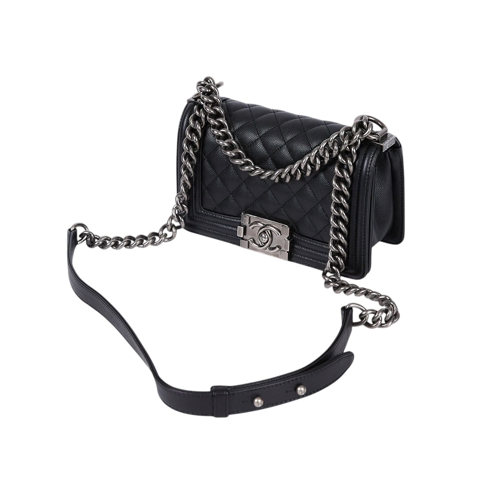 香奈兒 CHANEL Boy 20 小型 口蓋包 A67085 晶片款 黑荔枝BOY20 防塵袋