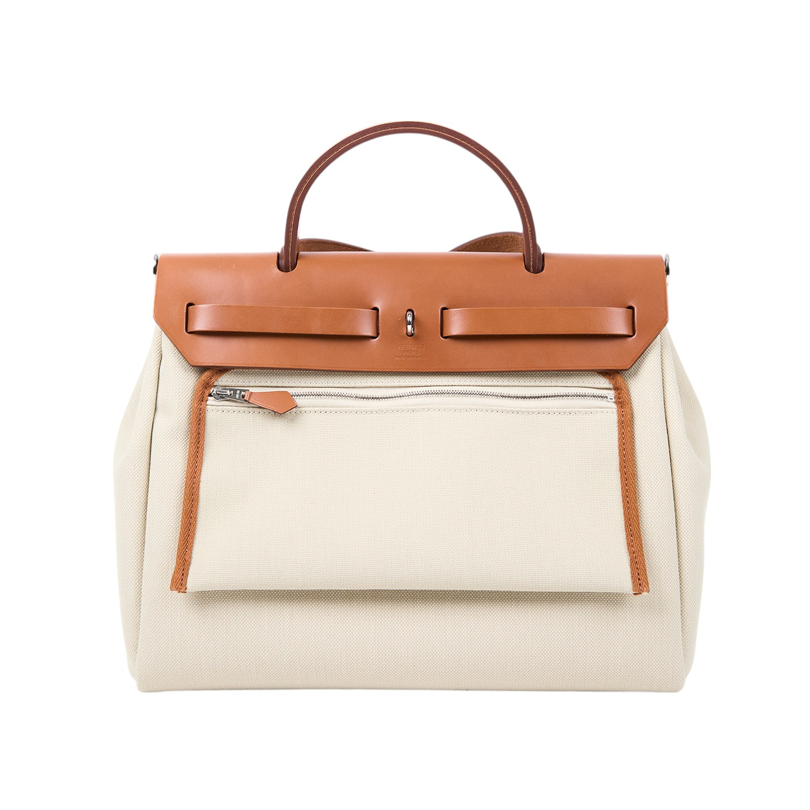 愛馬仕 Hermes Herbag Zip 31 HER31 Y刻 金棕拼米白帆布HERBAG31 原廠盒子/防塵袋/鎖組/購買證明