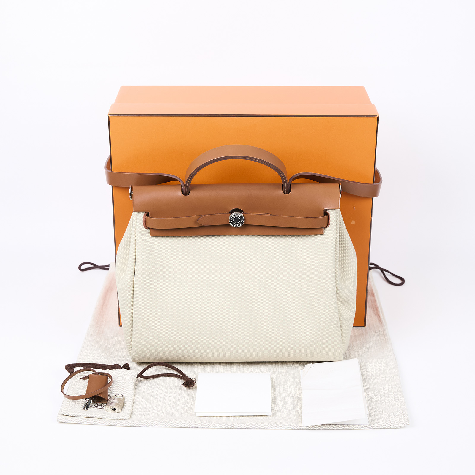 愛馬仕 Hermes Herbag Zip 31 HER31 Y刻 金棕拼米白帆布HERBAG31 原廠盒子/防塵袋/鎖組/購買證明