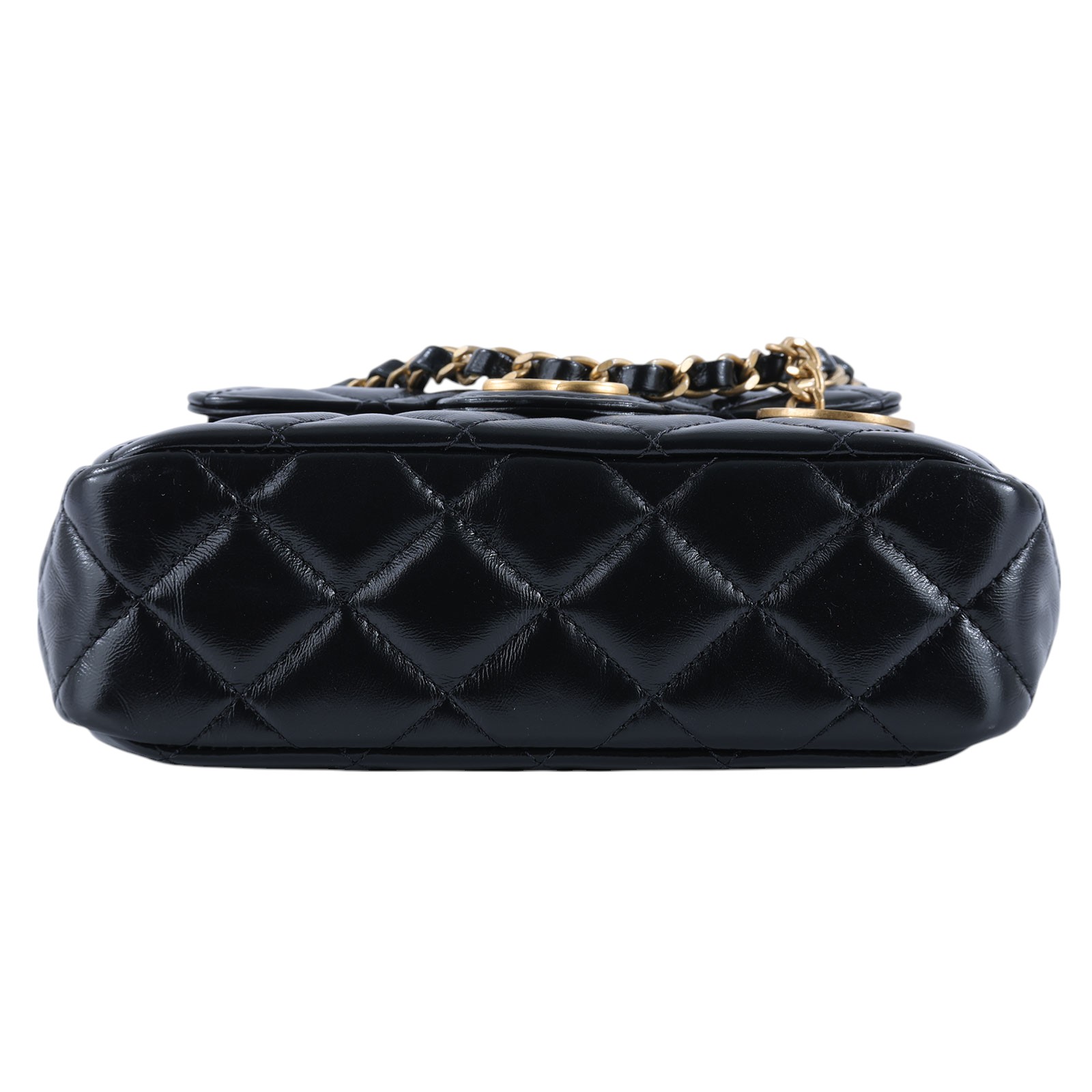 香奈兒 CHANEL 流浪包 菱格紋 鏈帶包 AS4323 晶片款 黑油蠟皮HOBO 原廠盒子/防塵袋/購買證明影本