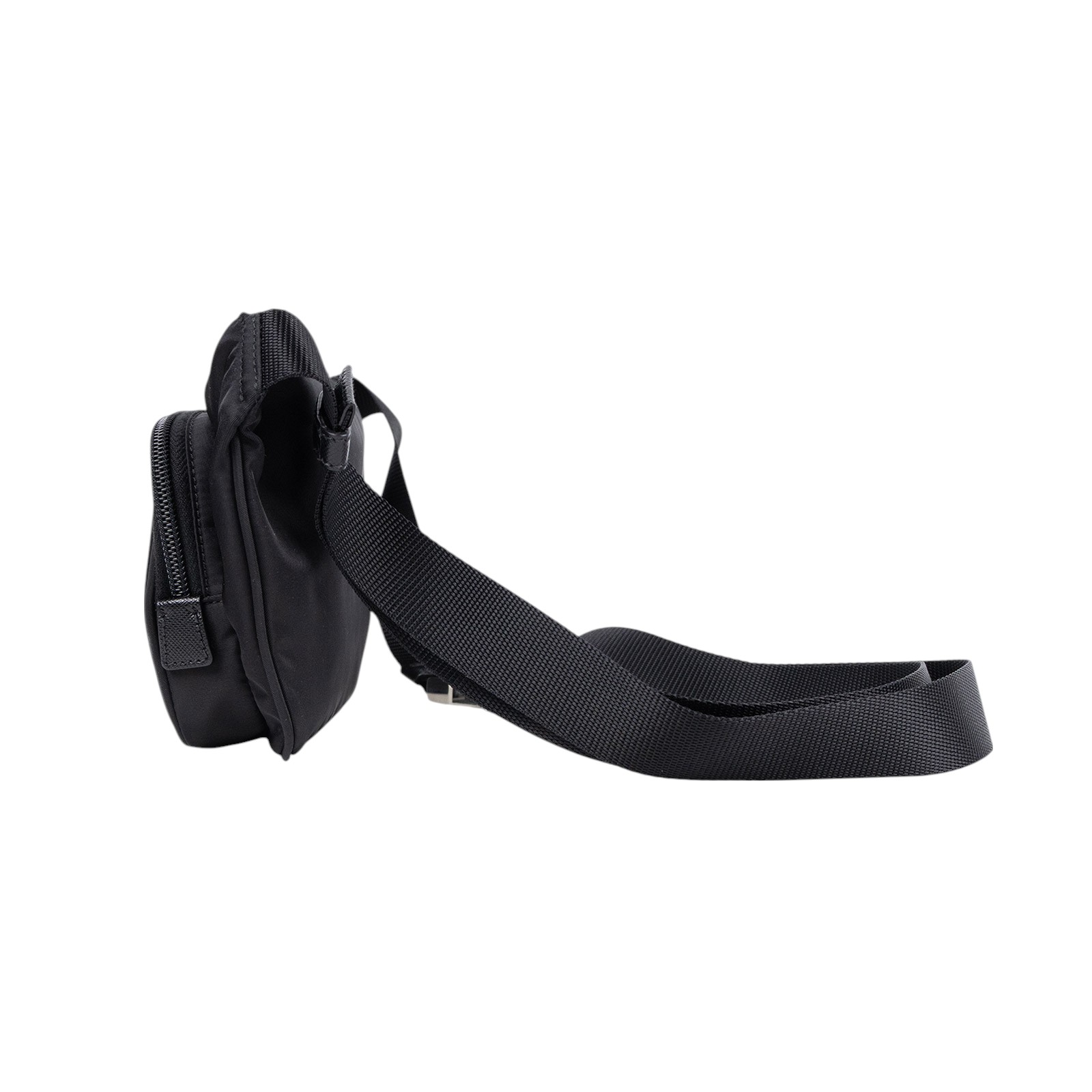 普拉達 PRADA Re-Nylon Saffiano 皮革 肩背袋 2VH128_2DMG 黑RE-NYLON LOGO肩背包 原廠盒子/防塵袋/保證卡