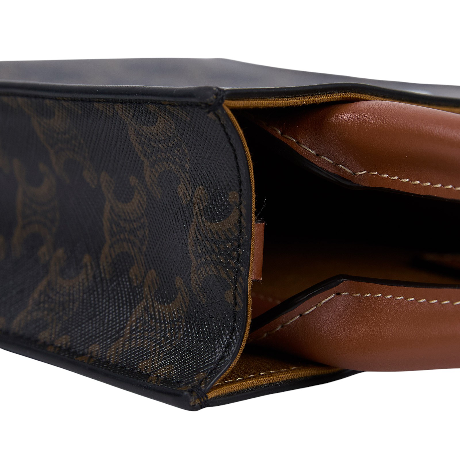 思琳 CELINE Triomphe帆布 迷你 直式 Cabas 肩背 手提包 194372BZK 凱旋門直立CABAS MINI 防塵袋/購買證明