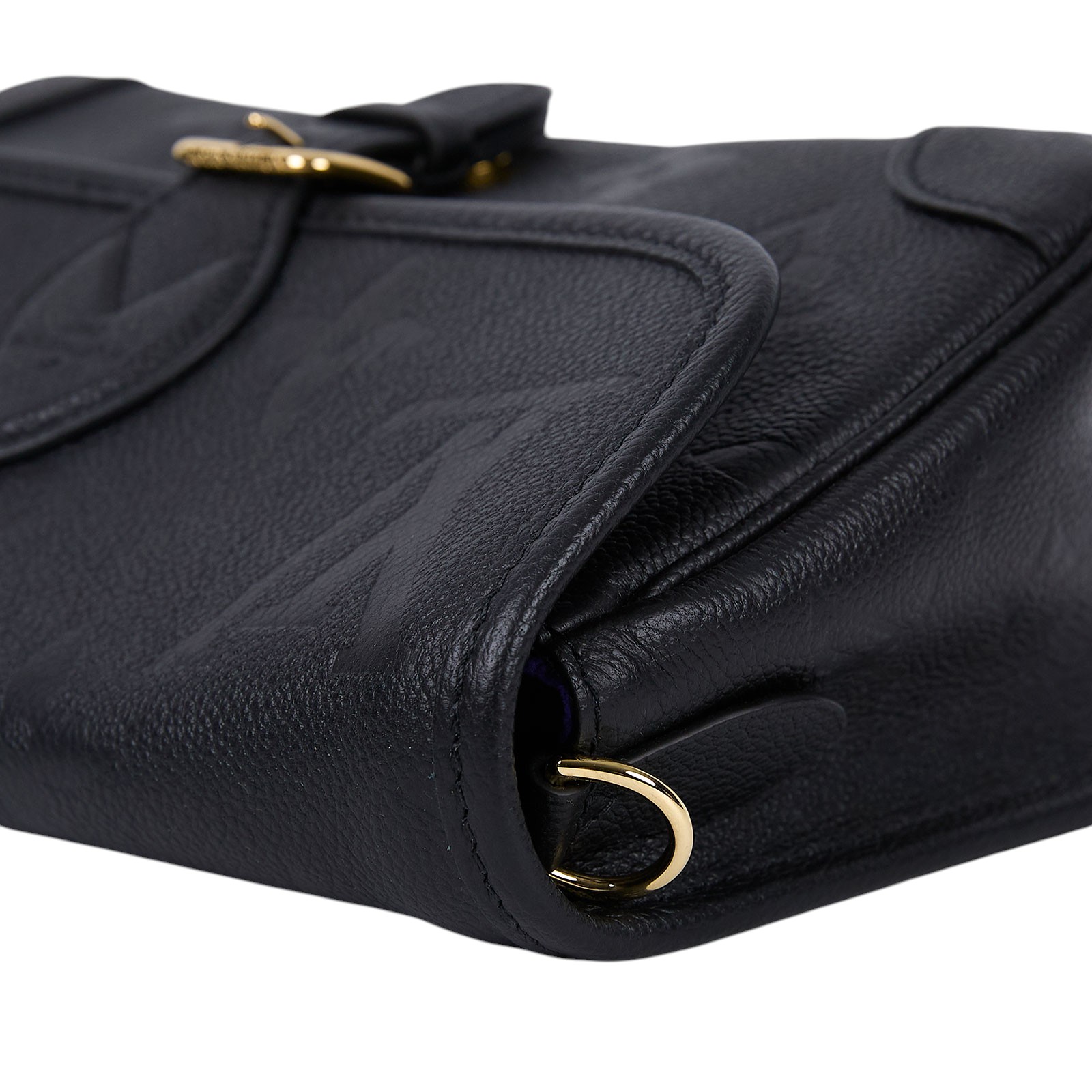 路易威登 LOUIS VUITTON Diane 腋下包法棍 單肩背包 黑色 M46386 晶片款 黑大原花壓紋DIANE 防塵袋/背帶