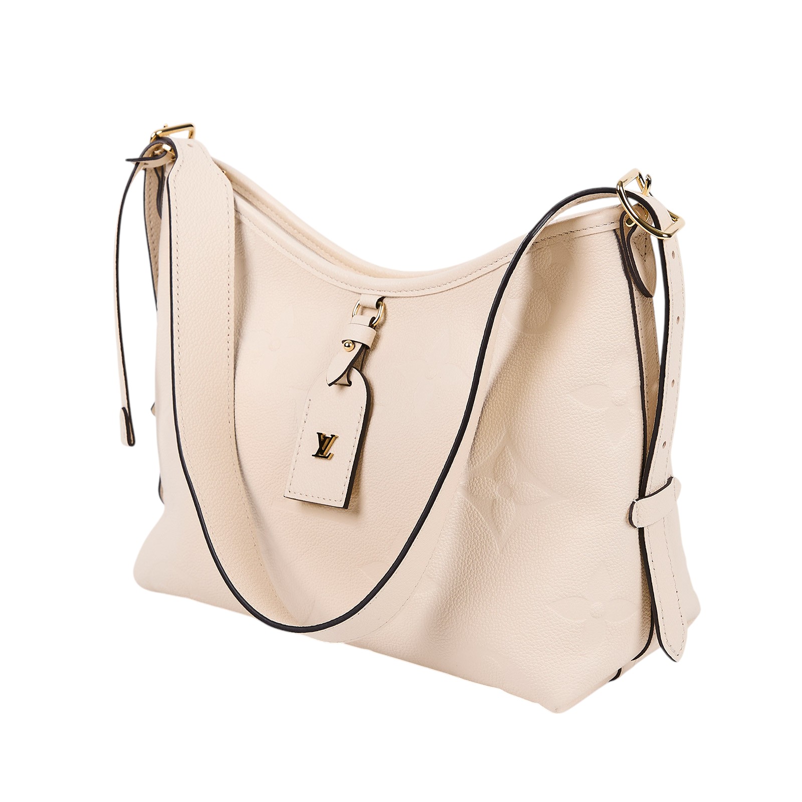 路易威登 LOUIS VUITTON CarryAll PM  奶油色 牛皮 肩背包 M46293 晶片款 白CARRYALL PM 防塵袋/購買證明影本