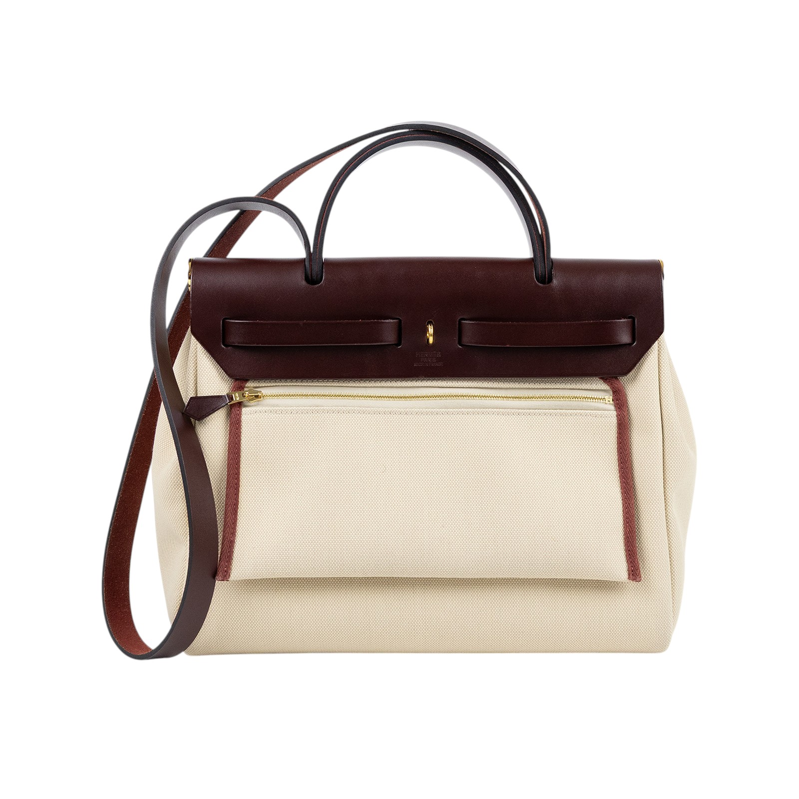 愛馬仕 Hermes Herbag Zip 31 HER31 Z刻 深棕HERBAG31 原廠盒子/防塵袋/鎖組(皮革輕微磨損)