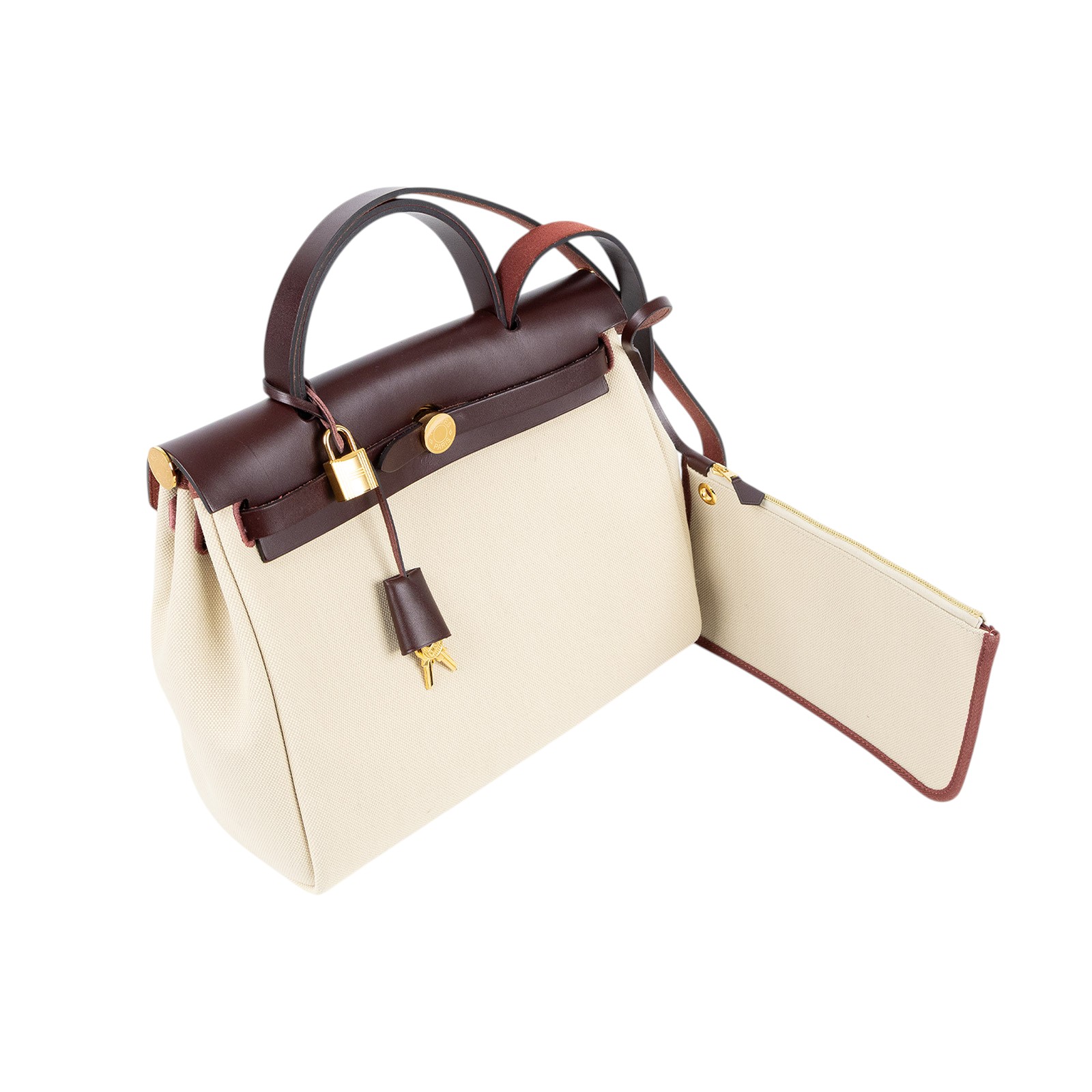 愛馬仕 Hermes Herbag Zip 31 HER31 Z刻 深棕HERBAG31 原廠盒子/防塵袋/鎖組(皮革輕微磨損)