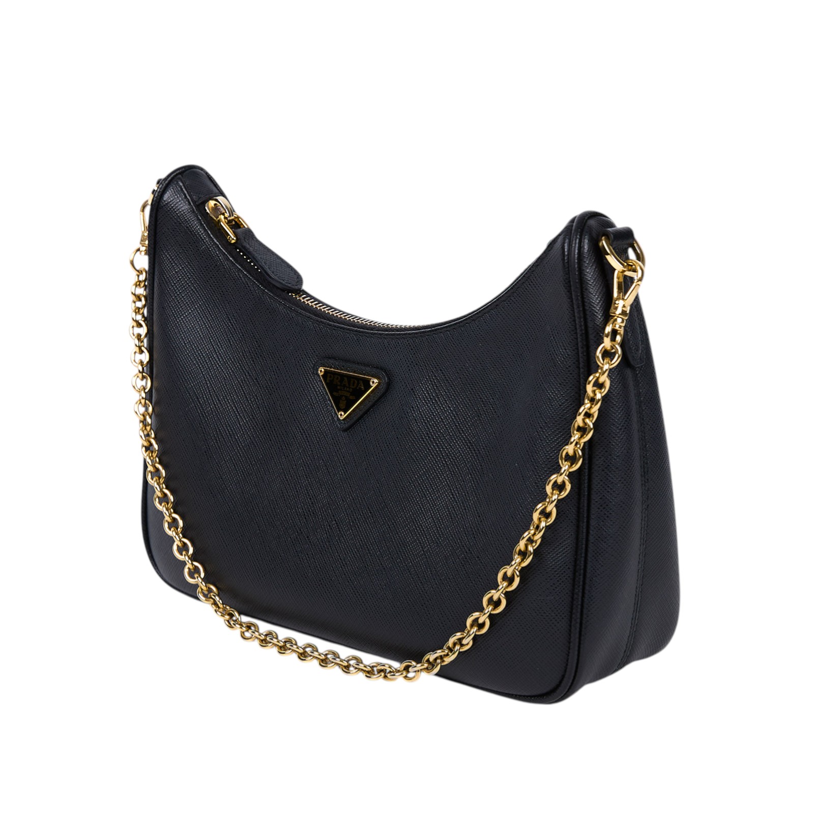 普拉達 PRADA Re-Edition 2005 Saffiano皮革手袋 1BH204_NZV 黑色皮革三合一 防塵袋