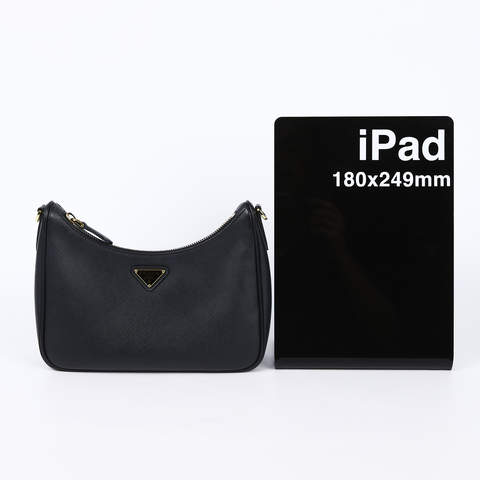 普拉達 PRADA Re-Edition 2005 Saffiano皮革手袋 1BH204_NZV 黑色皮革三合一 防塵袋