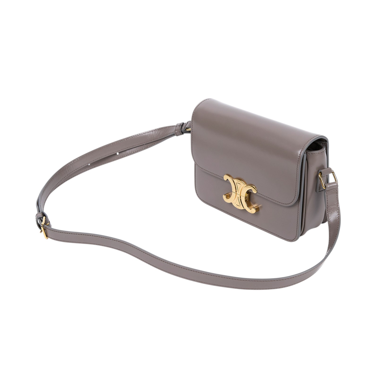 思琳 CELINE 亮面牛皮革 Teen Triomphe 凱旋門 肩背包 188423BF4 灰光滑牛皮TEEN TRIOMPHE凱旋門 防塵袋