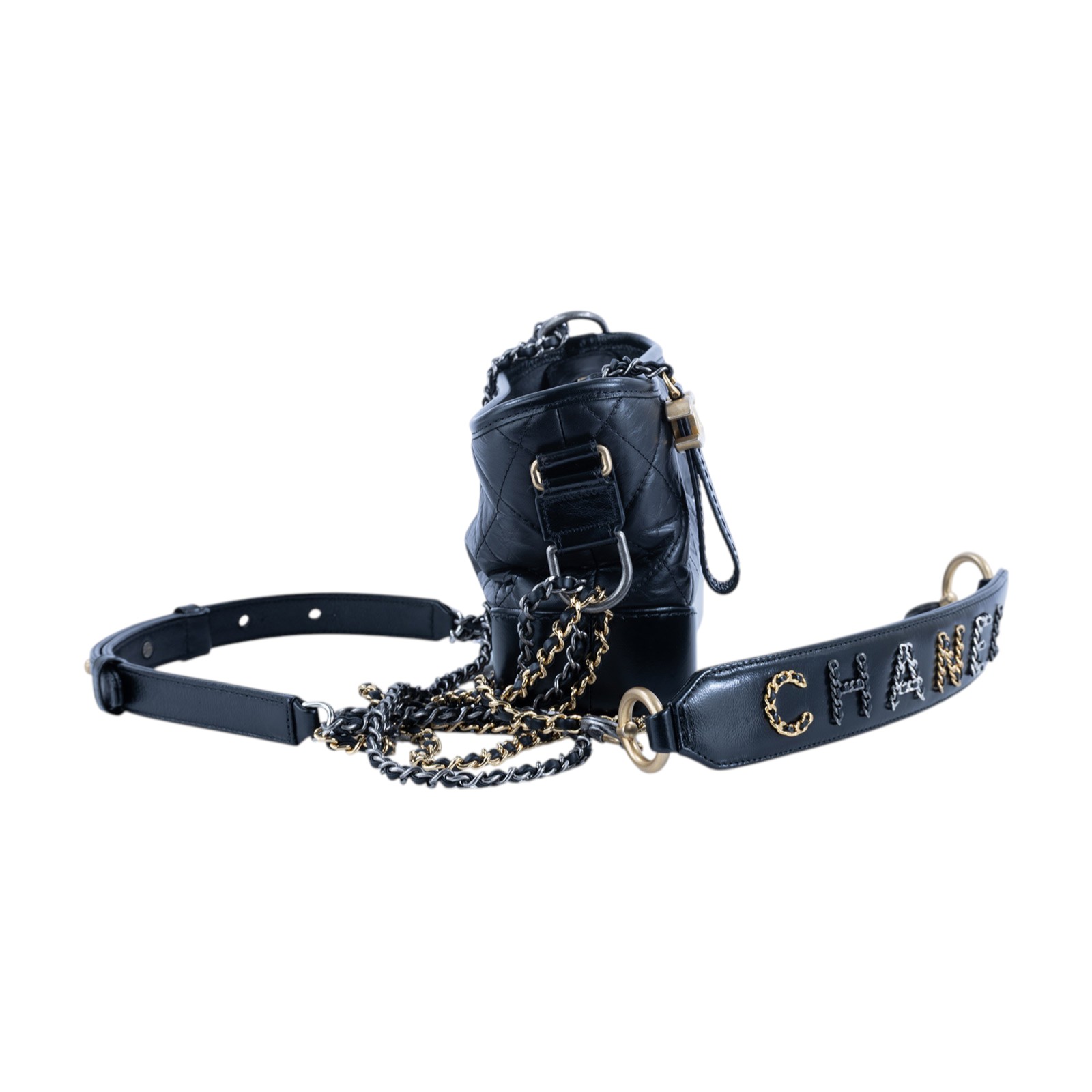 香奈兒 CHANEL 流浪包 小型 AS0865 29開黑金流浪包 提把款 原廠盒子/防塵袋/保證卡