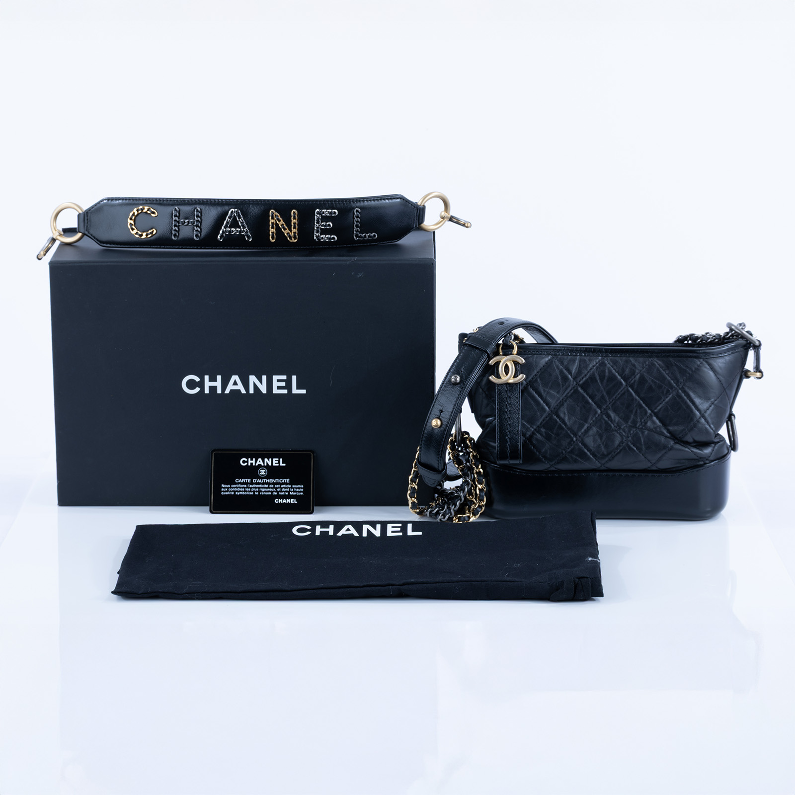 香奈兒 CHANEL 流浪包 小型 AS0865 29開黑金流浪包 提把款 原廠盒子/防塵袋/保證卡