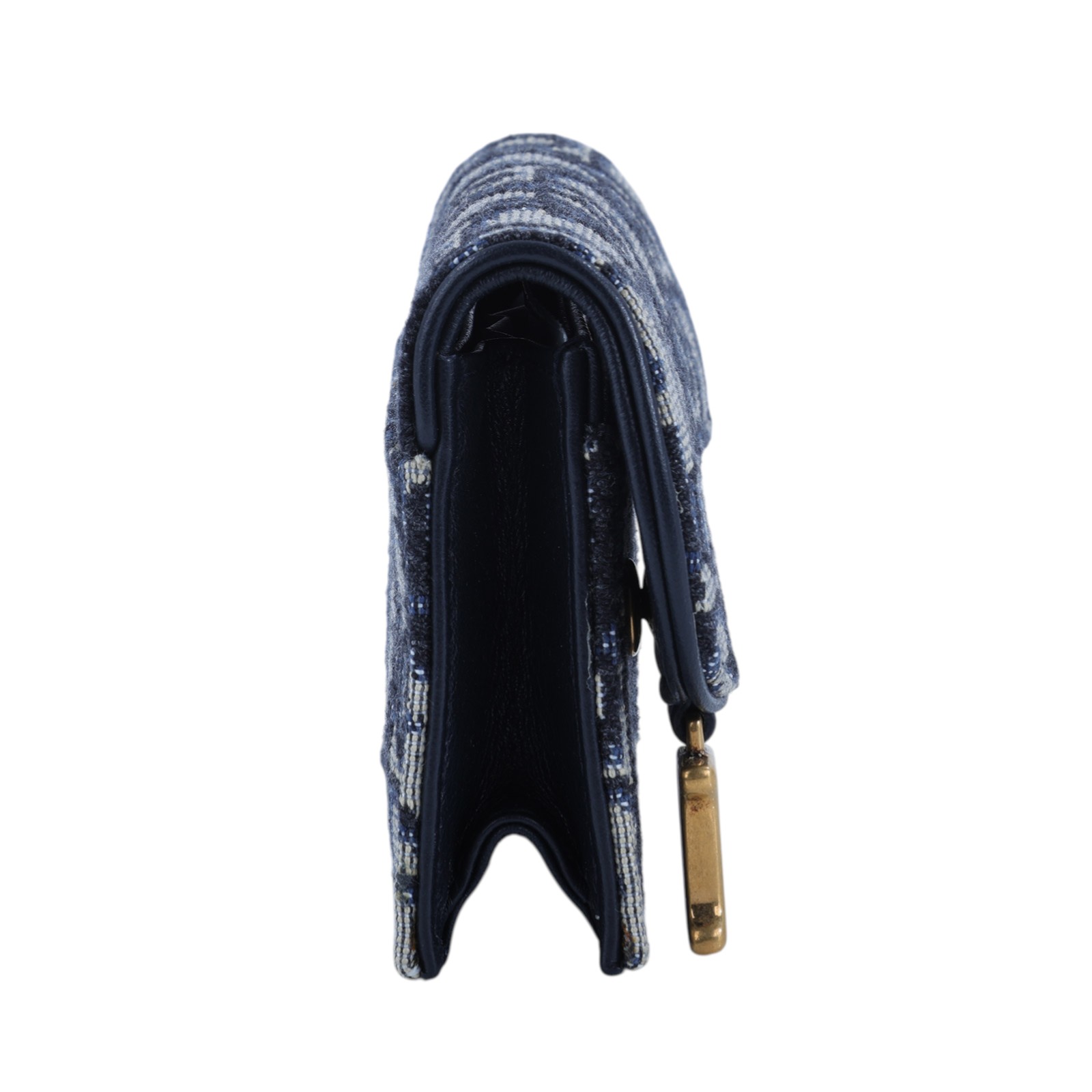 迪奧 CHRISTIAN DIOR Saddle 翻蓋卡片套 卡夾 緹花 S5611CTZQ 藍緹花SADDLE BLOOM卡夾 原廠盒子/防塵袋