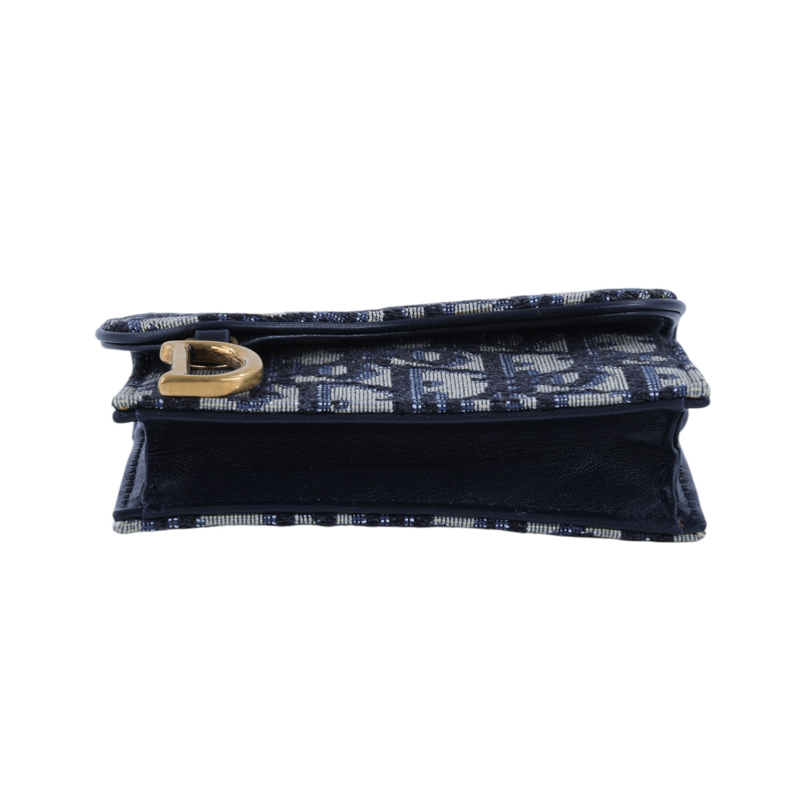 迪奧 CHRISTIAN DIOR Saddle 翻蓋卡片套 卡夾 緹花 S5611CTZQ 藍緹花SADDLE BLOOM卡夾 原廠盒子/防塵袋