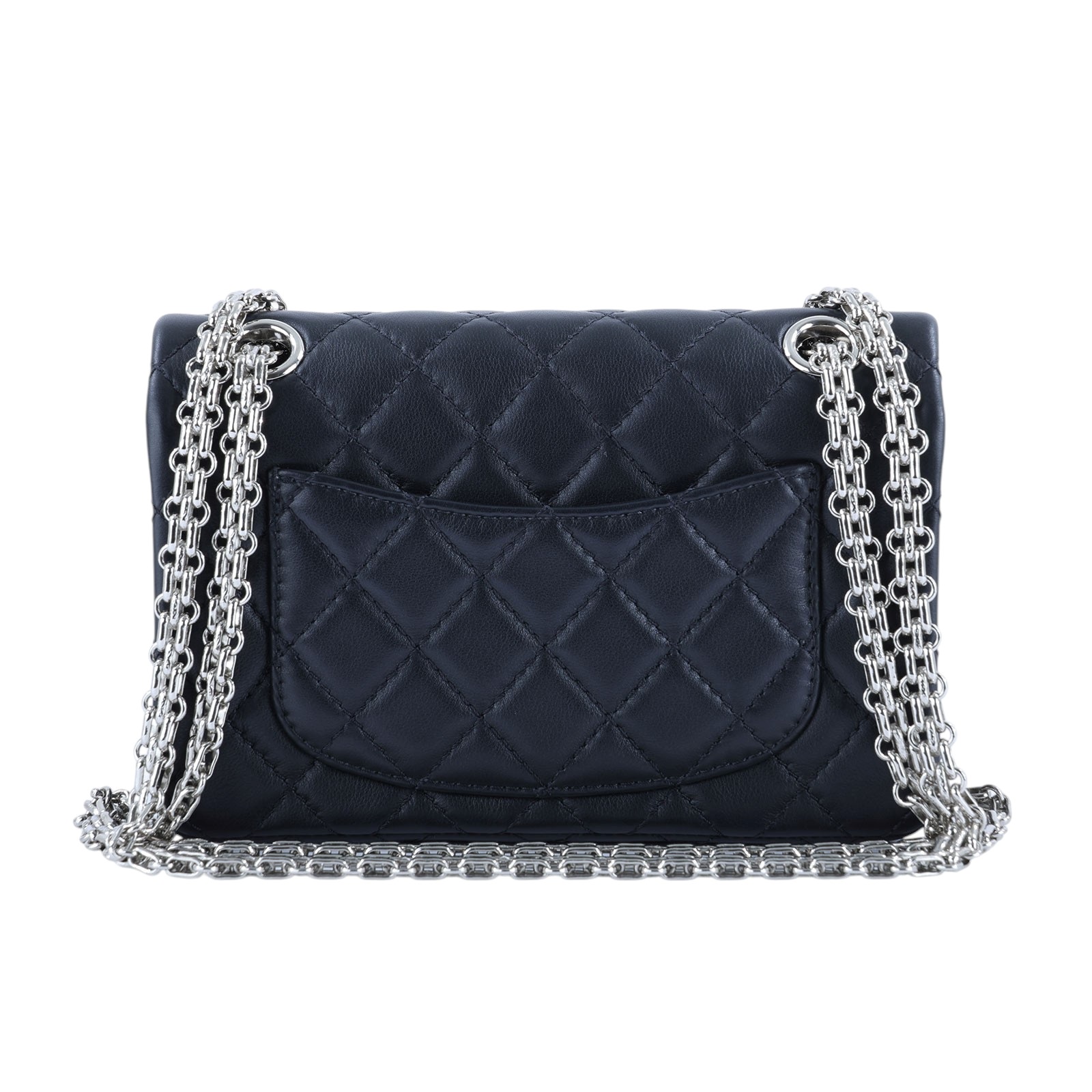 香奈兒 CHANEL 2.55 迷你 口蓋包 AS0874 Y04634 晶片款 黑銀2.55 MINI 防塵袋