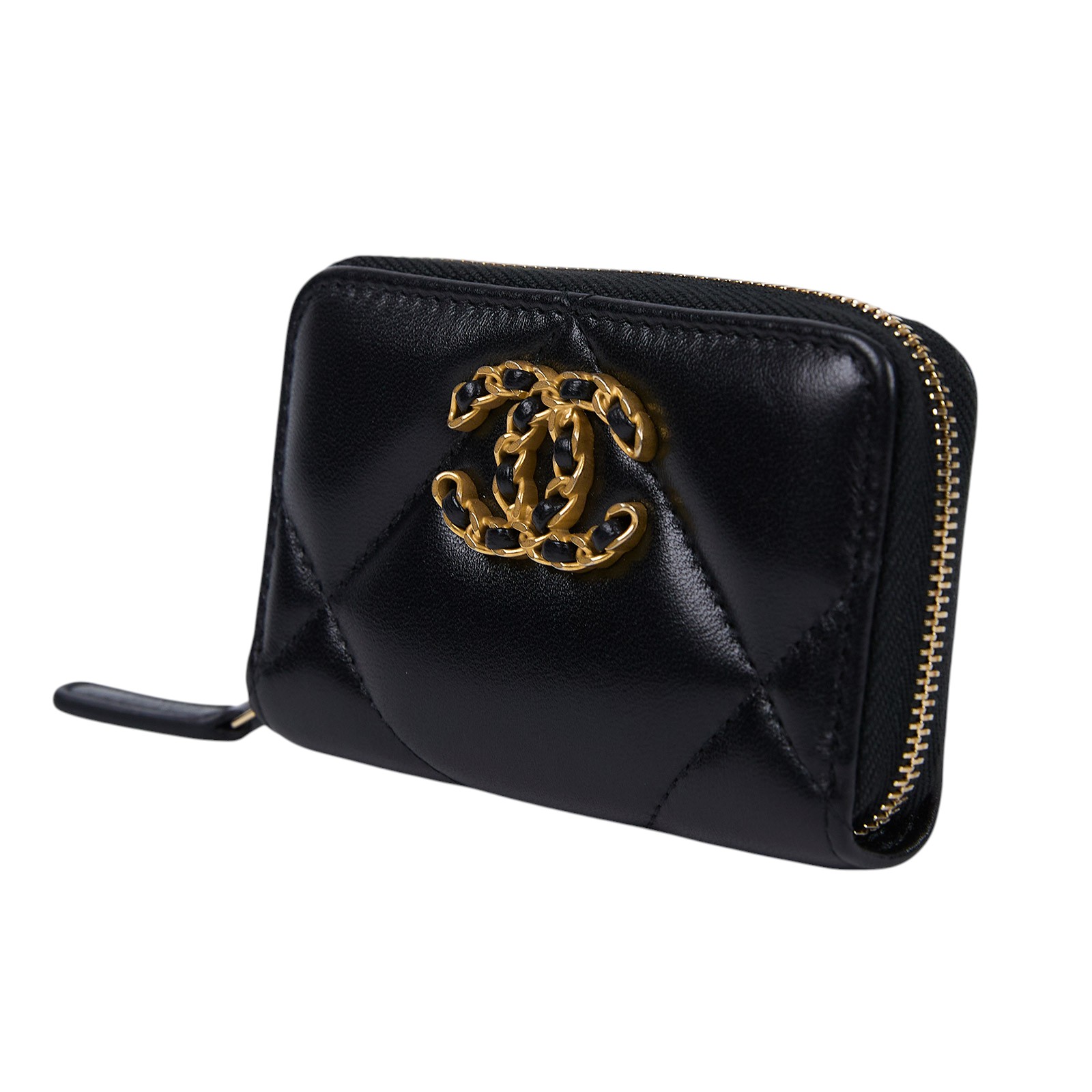 香奈兒 CHANEL 19 拉鍊 零錢包 AP0949 晶片款 黑19拉鍊零錢包 原廠盒子/防塵袋/購買證明影本