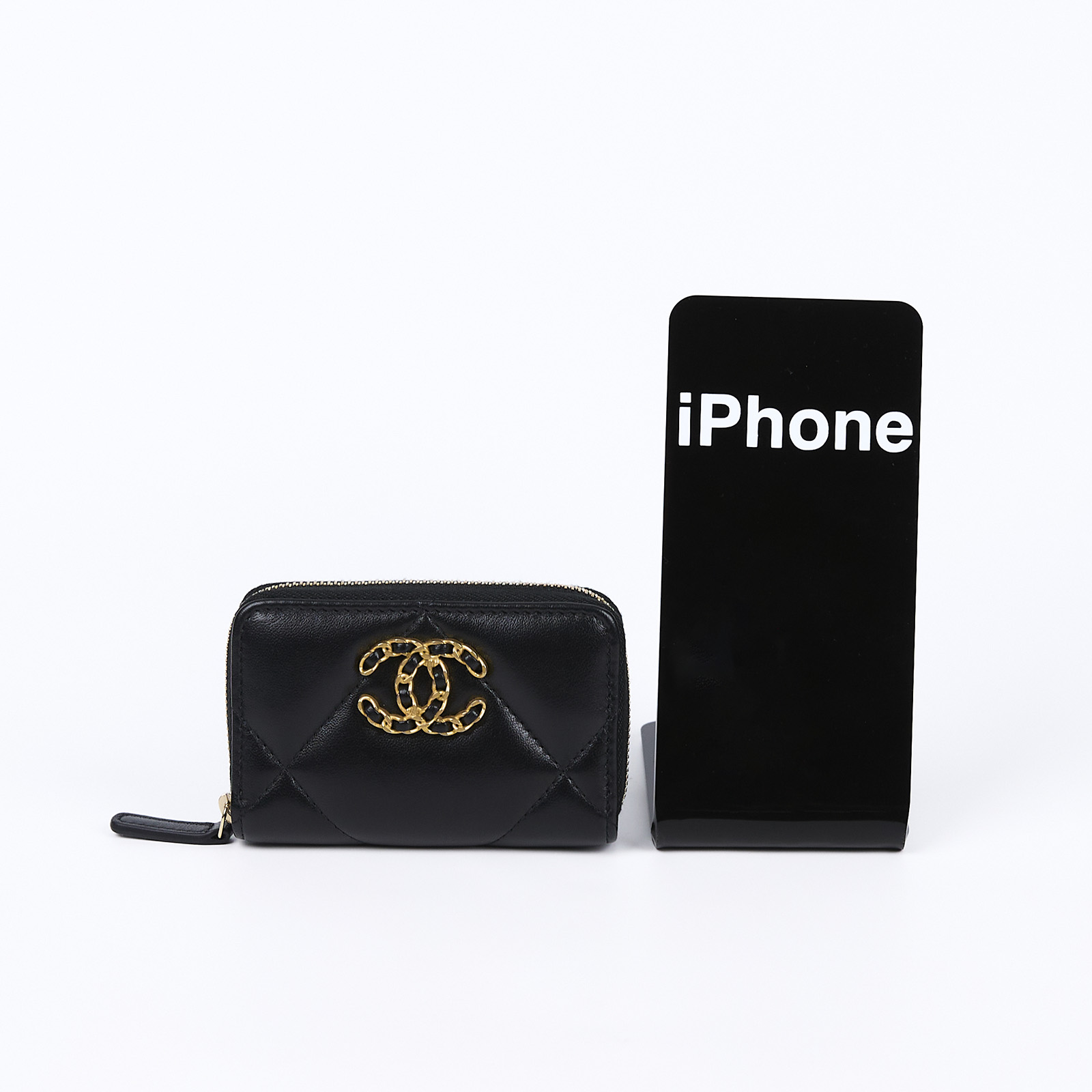 香奈兒 CHANEL 19 拉鍊 零錢包 AP0949 晶片款 黑19拉鍊零錢包 原廠盒子/防塵袋/購買證明影本