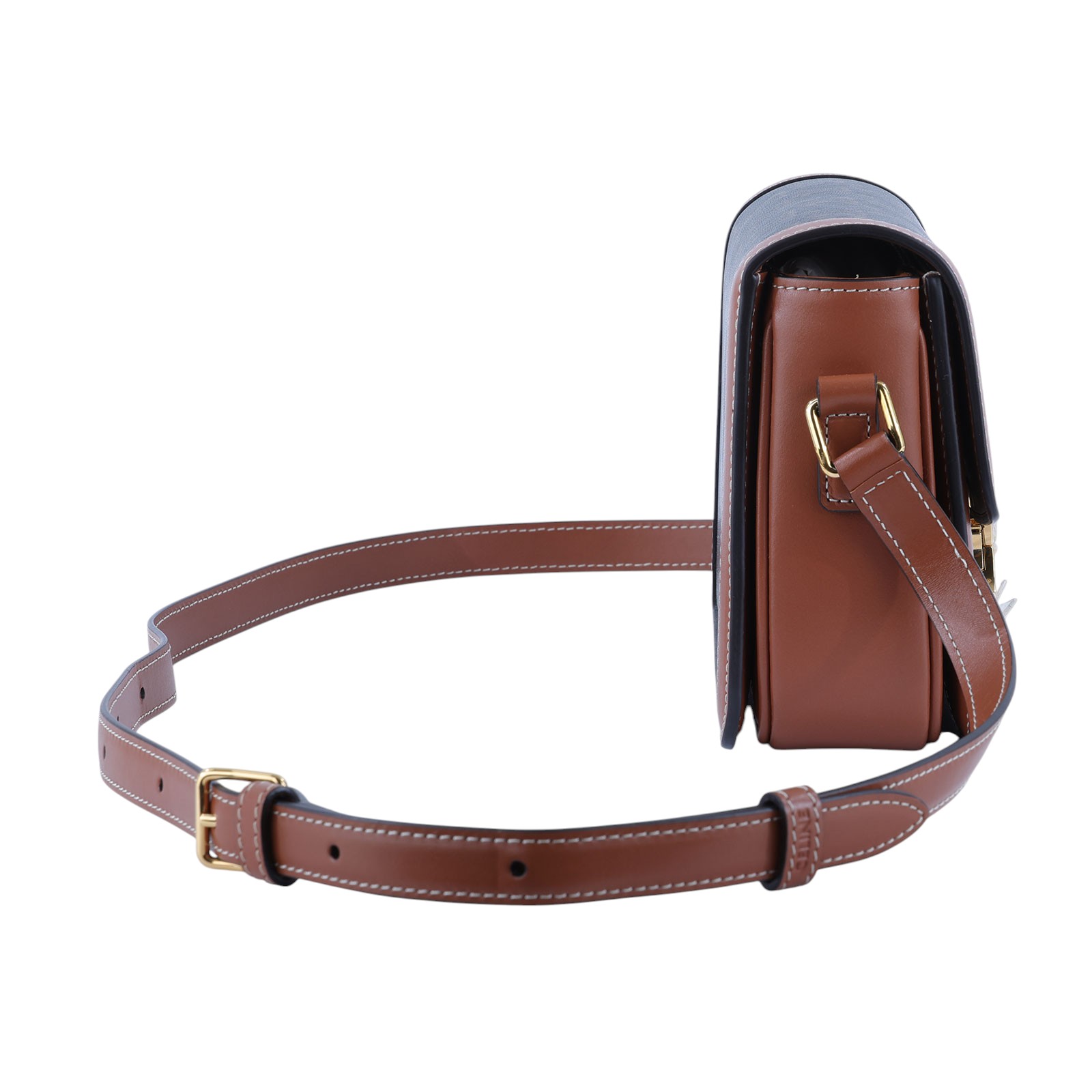 思琳 CELINE 標誌印花 牛皮革 Teen Triomphe 凱旋門 肩背包 188882BZ4 棕凱旋TEEN TRIOMPHE肩背包 防塵袋