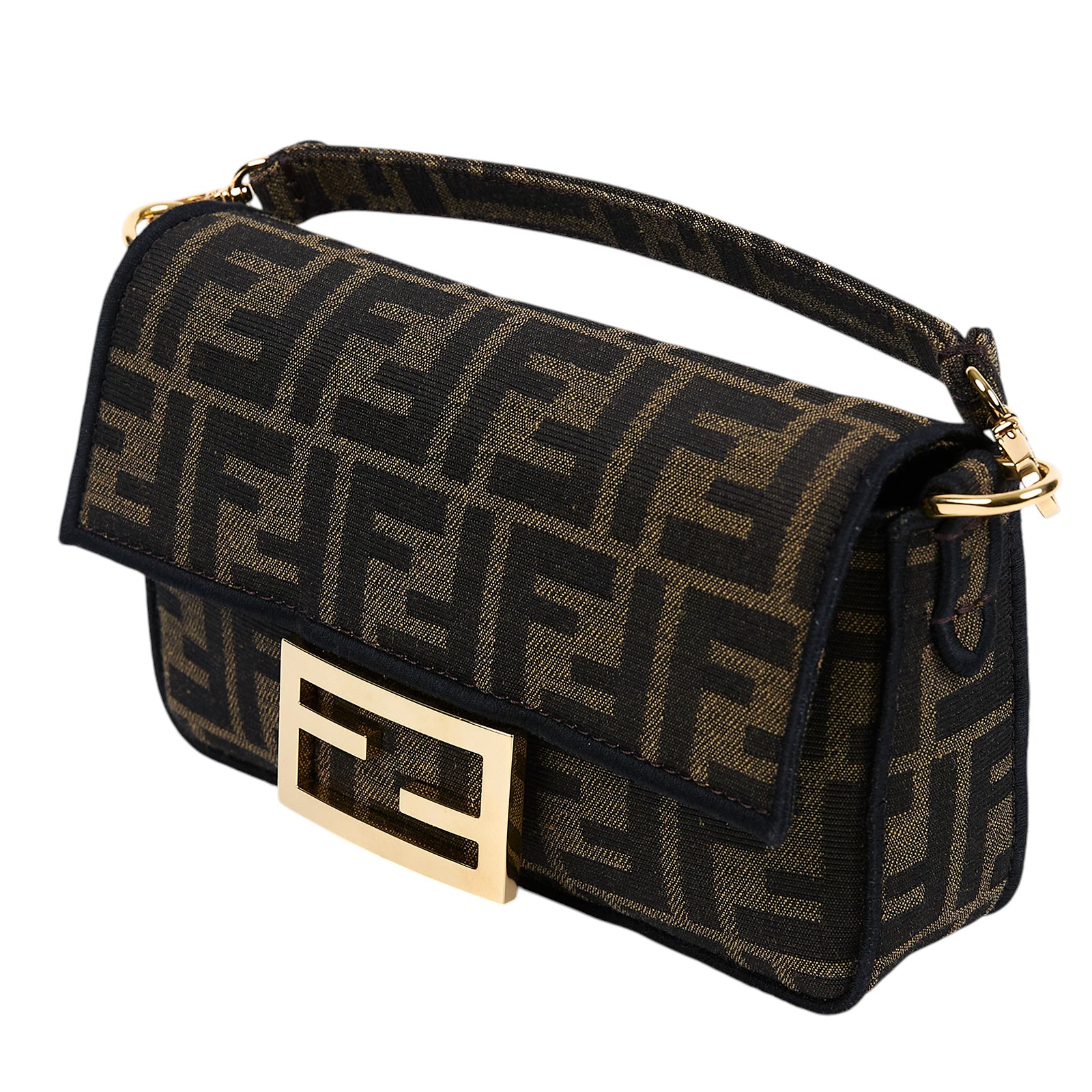 芬迪 FENDI Baguette  8BS017A6V5 棕FF迷你法棍包 原廠盒子/防塵袋/背帶