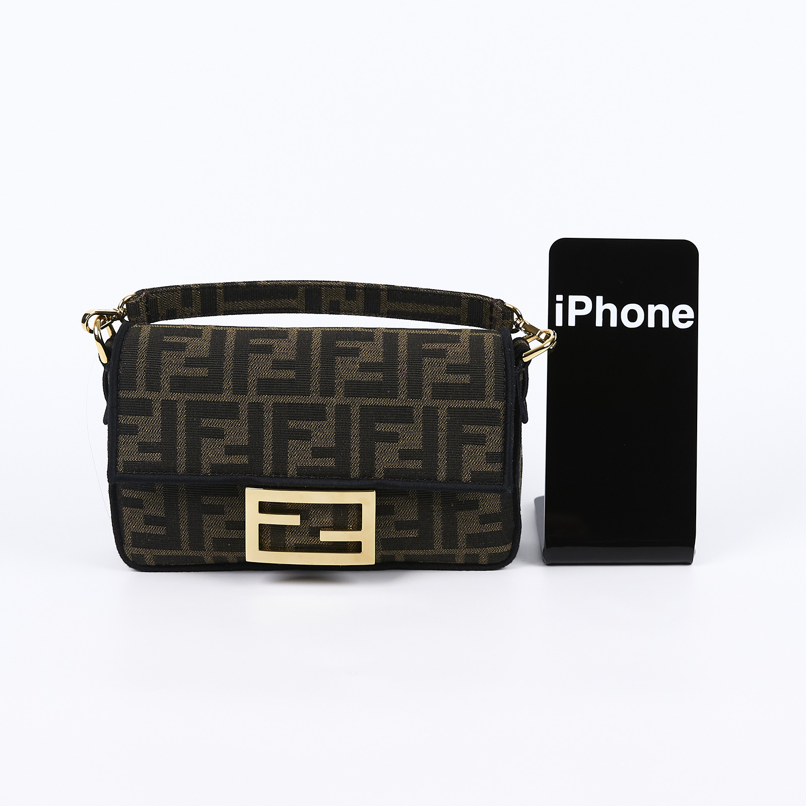 芬迪 FENDI Baguette  8BS017A6V5 棕FF迷你法棍包 原廠盒子/防塵袋/背帶