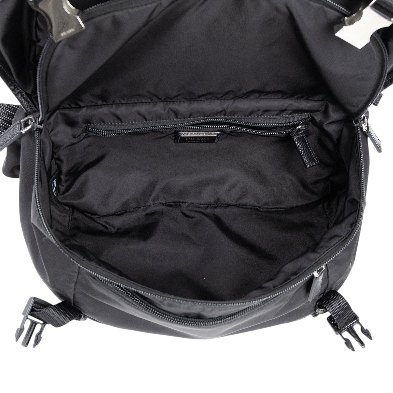 普拉達 PRADA Re-Nylon Saffiano 皮革 肩背袋 2VH994_2DMG 黑尼龍肩背包 防塵袋