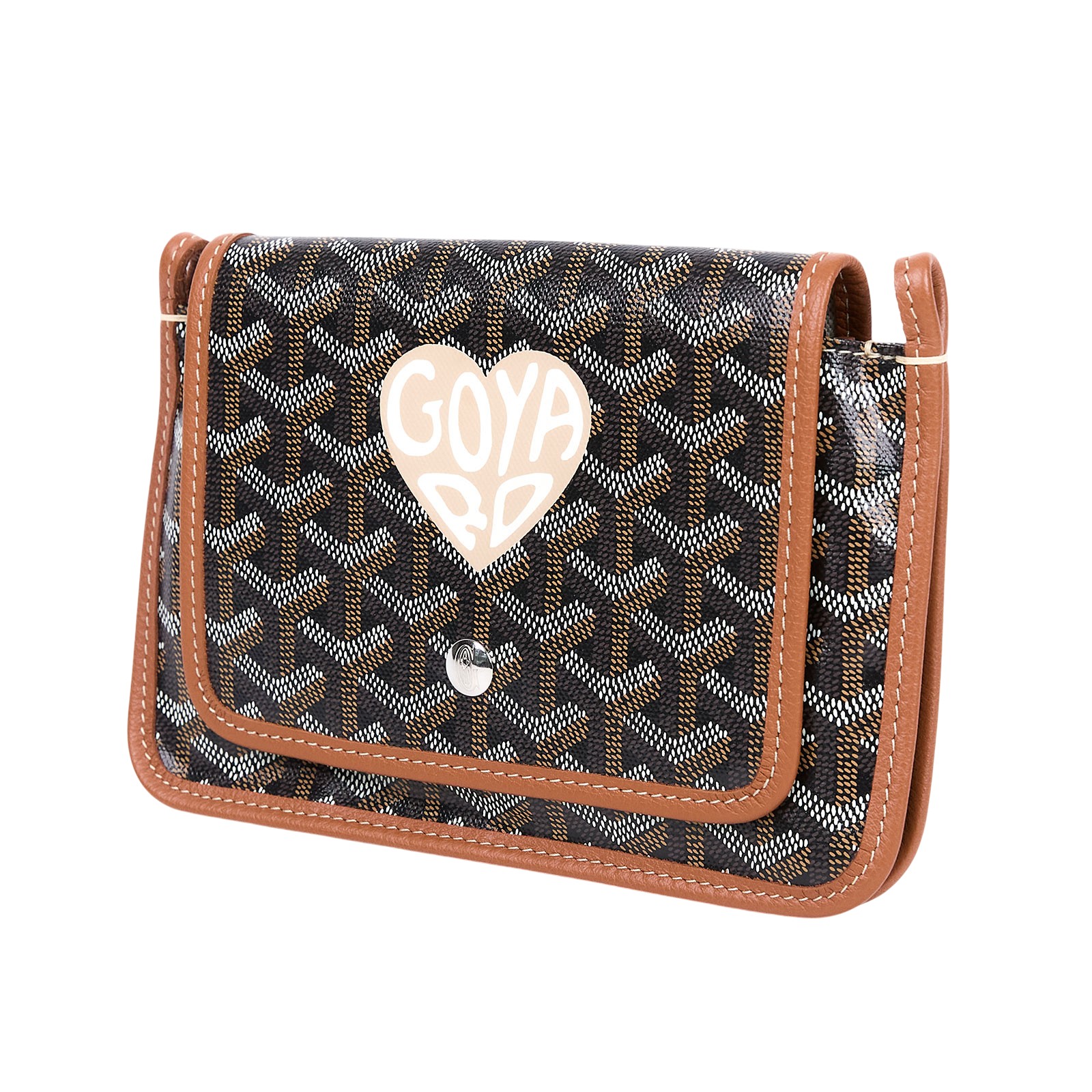 高雅德 GOYARD Plumet Pocket Wallet 肩背 隨身錢包 PLUMETPMLTY 焦糖/黑 愛心PLUMET 防塵袋/購買證明