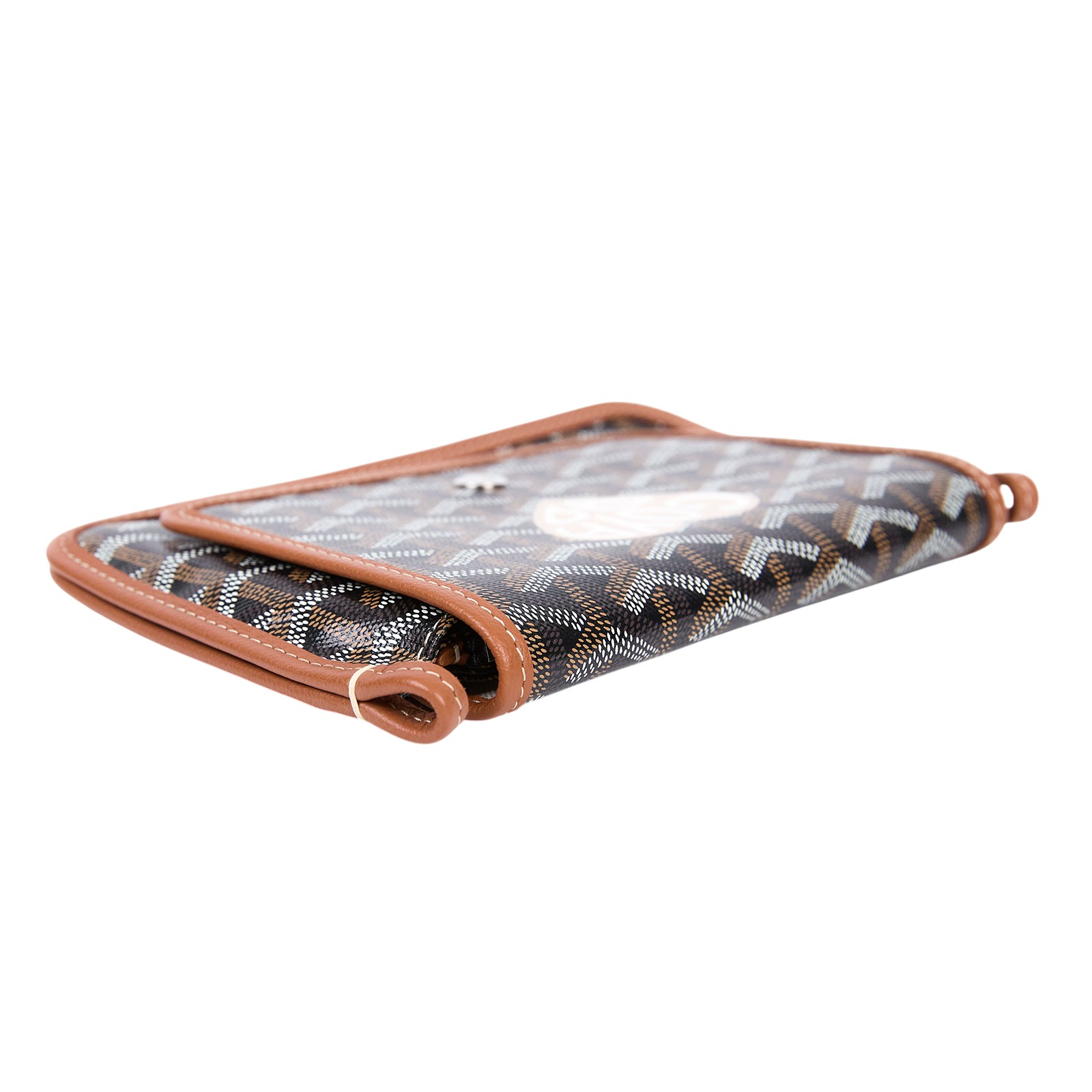 高雅德 GOYARD Plumet Pocket Wallet 肩背 隨身錢包 PLUMETPMLTY 焦糖/黑 愛心PLUMET 防塵袋/購買證明