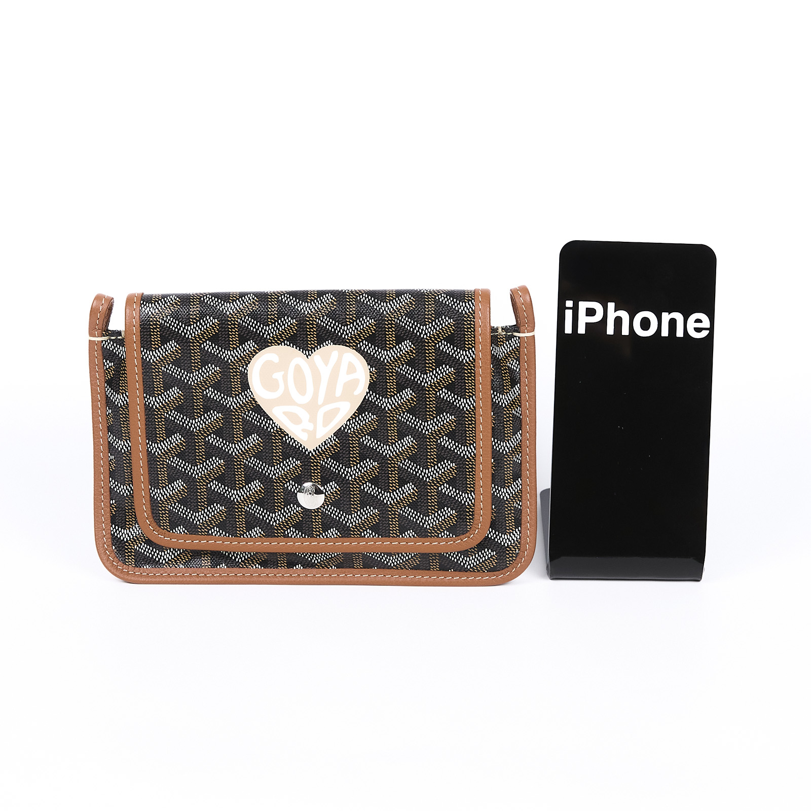 高雅德 GOYARD Plumet Pocket Wallet 肩背 隨身錢包 PLUMETPMLTY 焦糖/黑 愛心PLUMET 防塵袋/購買證明