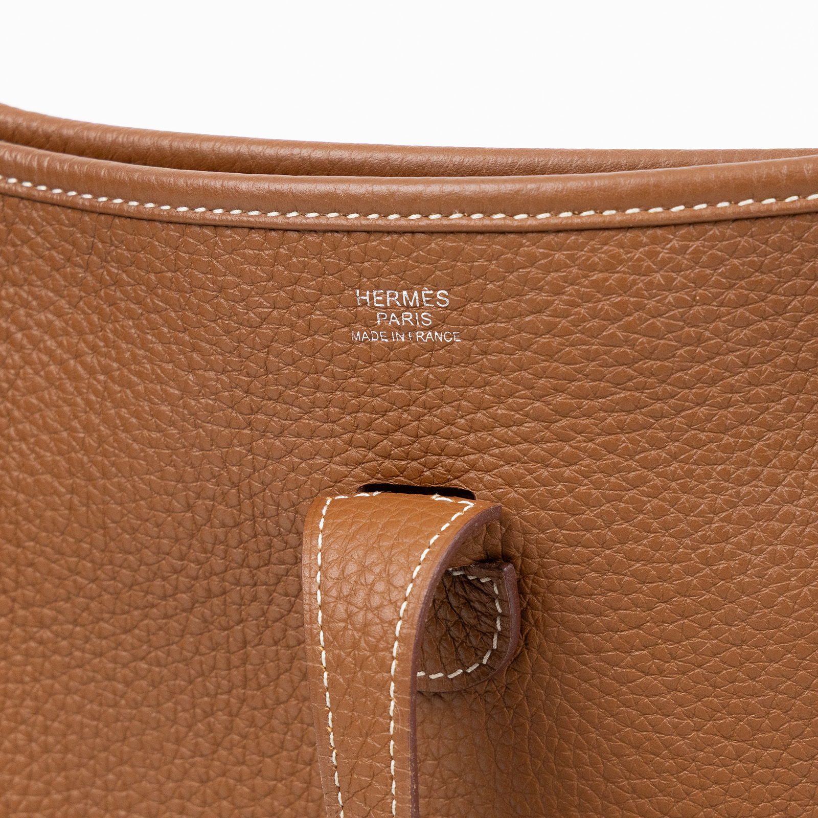 愛馬仕 Hermes Evelyne Bag 伊芙琳包 29 馬蹄型 銀色五金 金棕 H056277CK37 B刻  原廠盒子/防塵袋/背帶/購買證明影本